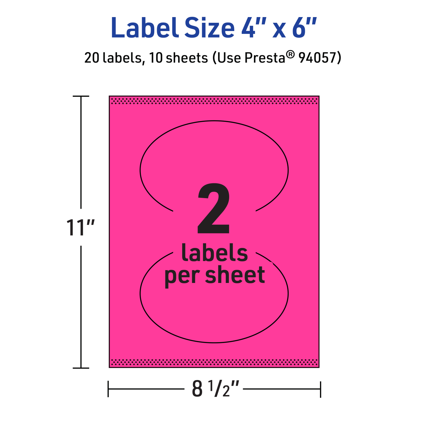 Avery Print-To-The-Edge Labels With Sure Feed Technology, 94057-NMP10, Oval, 4in x 6in, Matte Neon Magenta, Pack of 20 - Image 6