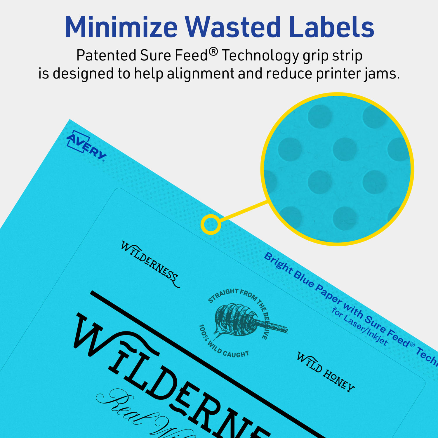 Avery Printable Labels With Sure Feed Technology, 94257-BBP40, Rectangle, 5in x 6in, Matte Bright Blue, Pack of 80 - Image 5