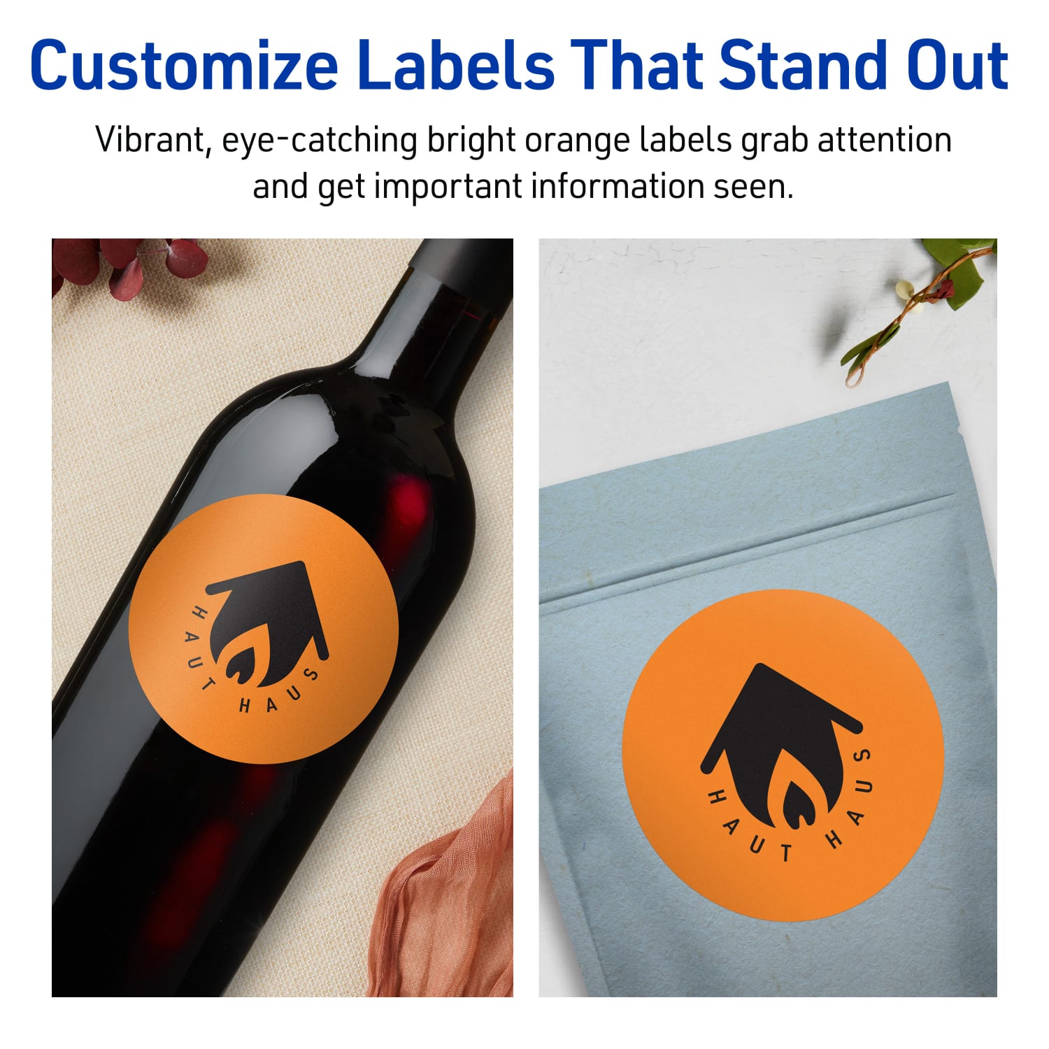Avery Print-To-The-Edge Labels With Sure Feed Technology And Easy Peel Label Feature, 94514-BOP40, Round, 3-1/2in, Matte Bright Orange, Pack of 160 - Image 4