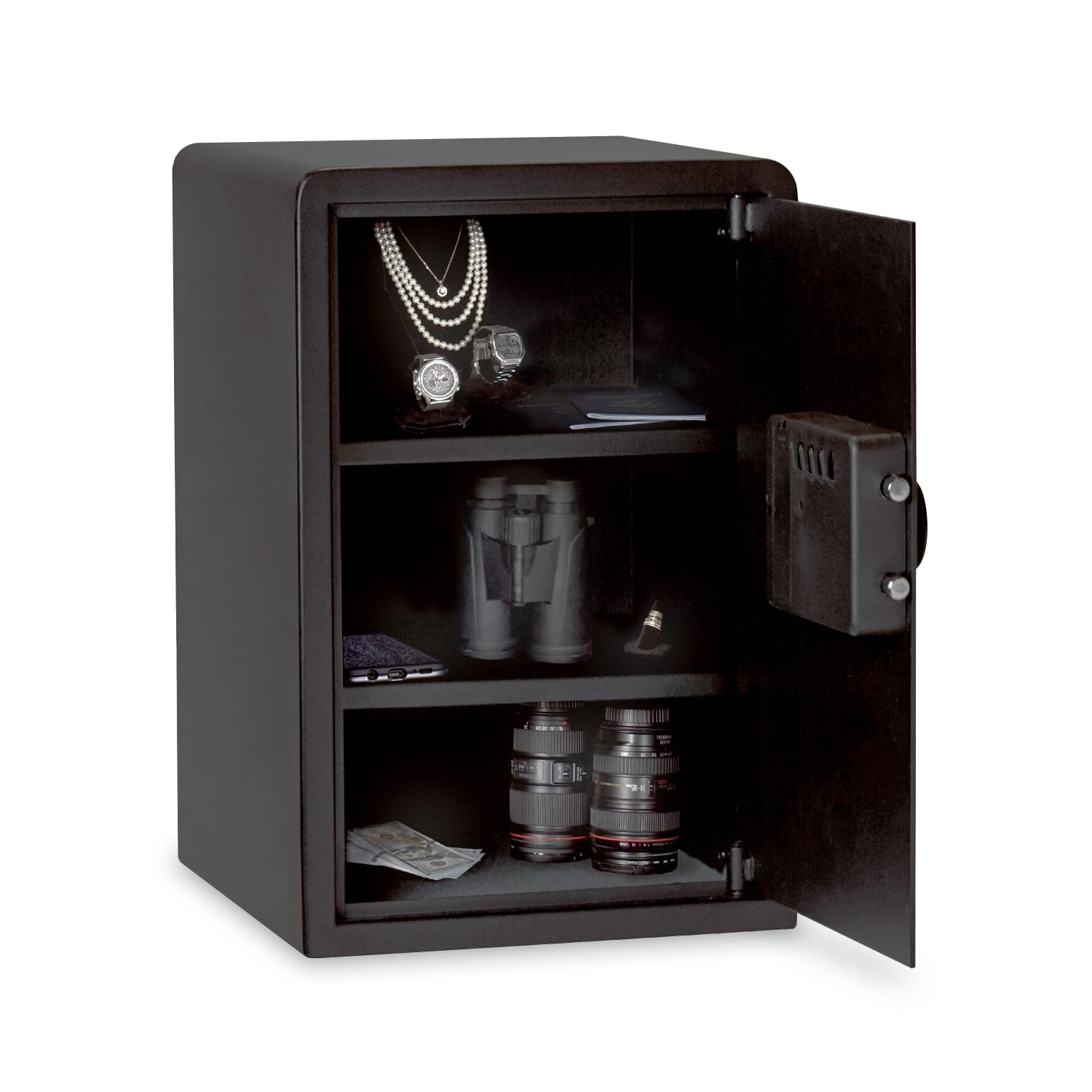 Sanctuary Home And Office Security Vault With Electronic Lock And 2 Shelves, 1.98 Cu. Ft., Matte Black - Image 4