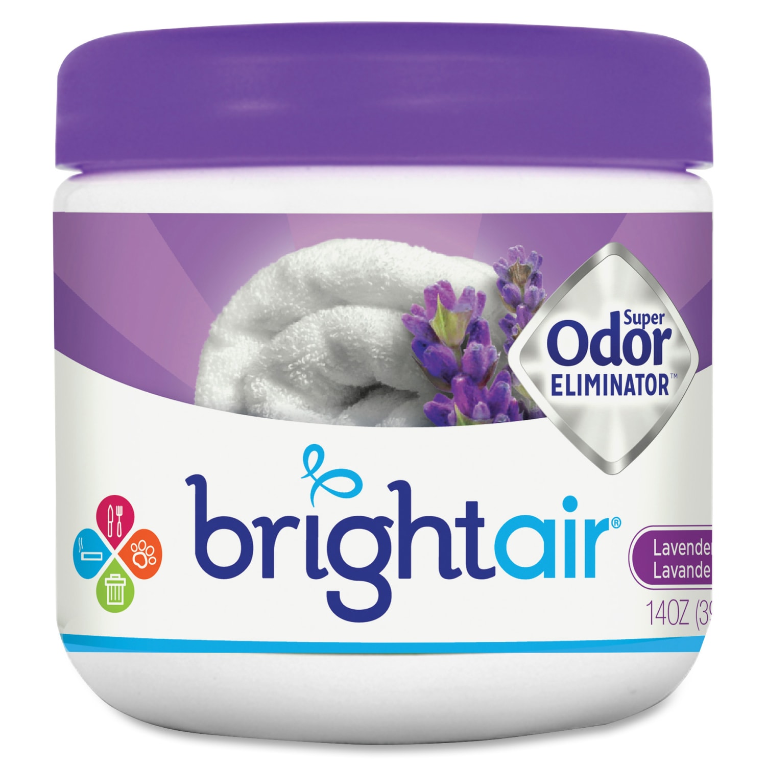 Bright Air Super Odor Eliminator Air Fresheners, Lavender/Fresh Linen Scent, 14 Oz, Pack Of 6 - Image 3