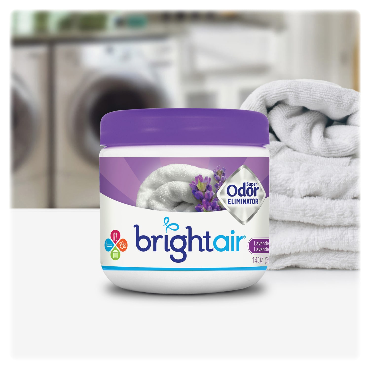 Bright Air Super Odor Eliminator Air Fresheners, Lavender/Fresh Linen Scent, 14 Oz, Pack Of 6 - Image 5