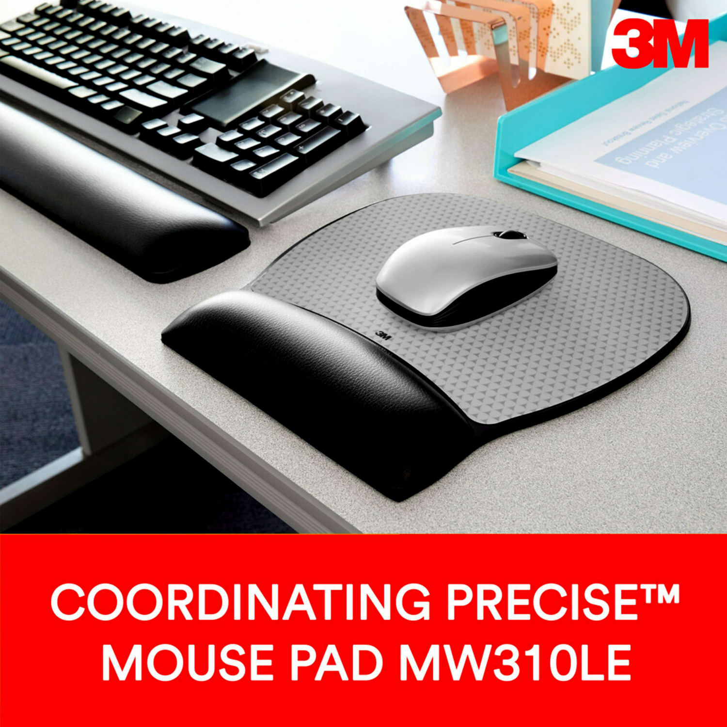 3M Large Gel Wrist Rest For Keyboards, 19inH x 0.8inW x 2.8inD, Black - Image 6