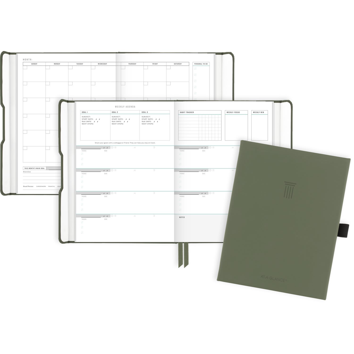 AT-A-GLANCE Foundation Weekly/Monthly Planner, 5-1/2in x 8-1/2in, Small, Green, Undated - Image 5