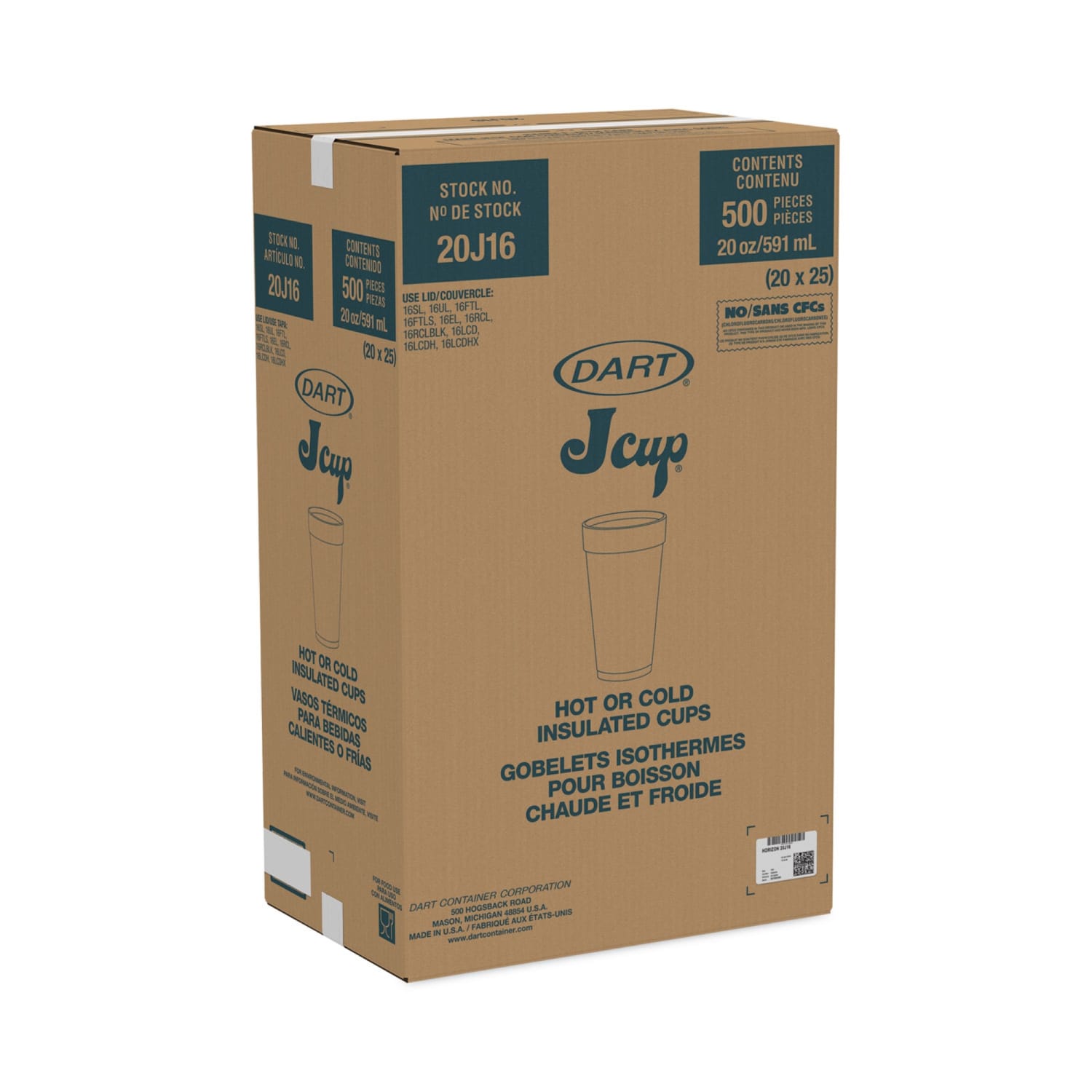 Dart Horizon Hot/Cold Foam Drinking Cups, 20 Oz, Blueberry/White, Bag Of 25 Cups, Carton Of 20 Bags - Image 5