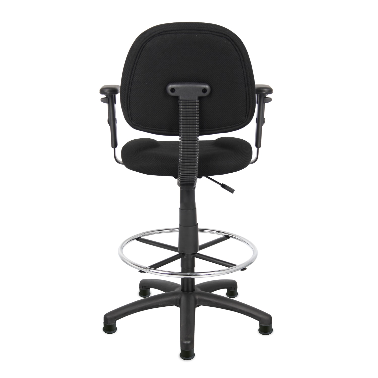Boss Office Products Ergonomic Drafting Stool With Back Footring Black PopularChairscom