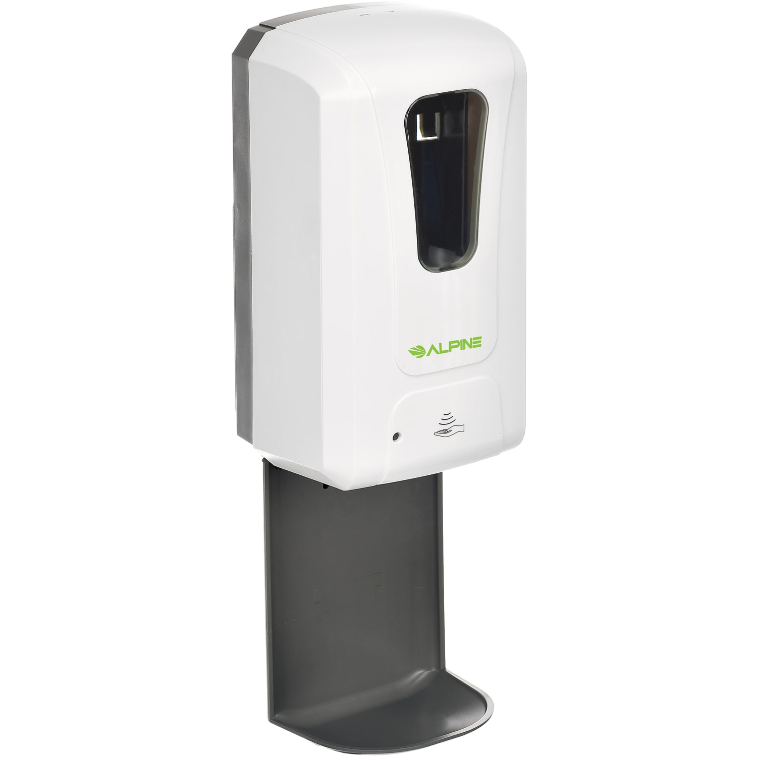 Alpine Wall Mount Automatic Gel Hand Sanitizer Dispenser, 18-1/8inH x 6inW x 4-1/2inD, White - Image 3