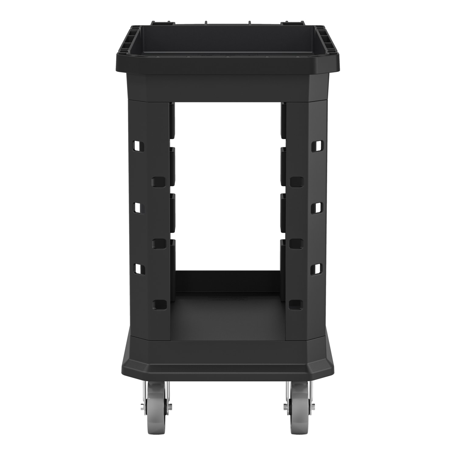 Suncast Commercial 2-Shelf Heavy-Duty Structural Foam Utility Cart, 34-13/16inH x 19-1/2inW x 41-3/4inD, Gray - Image 3