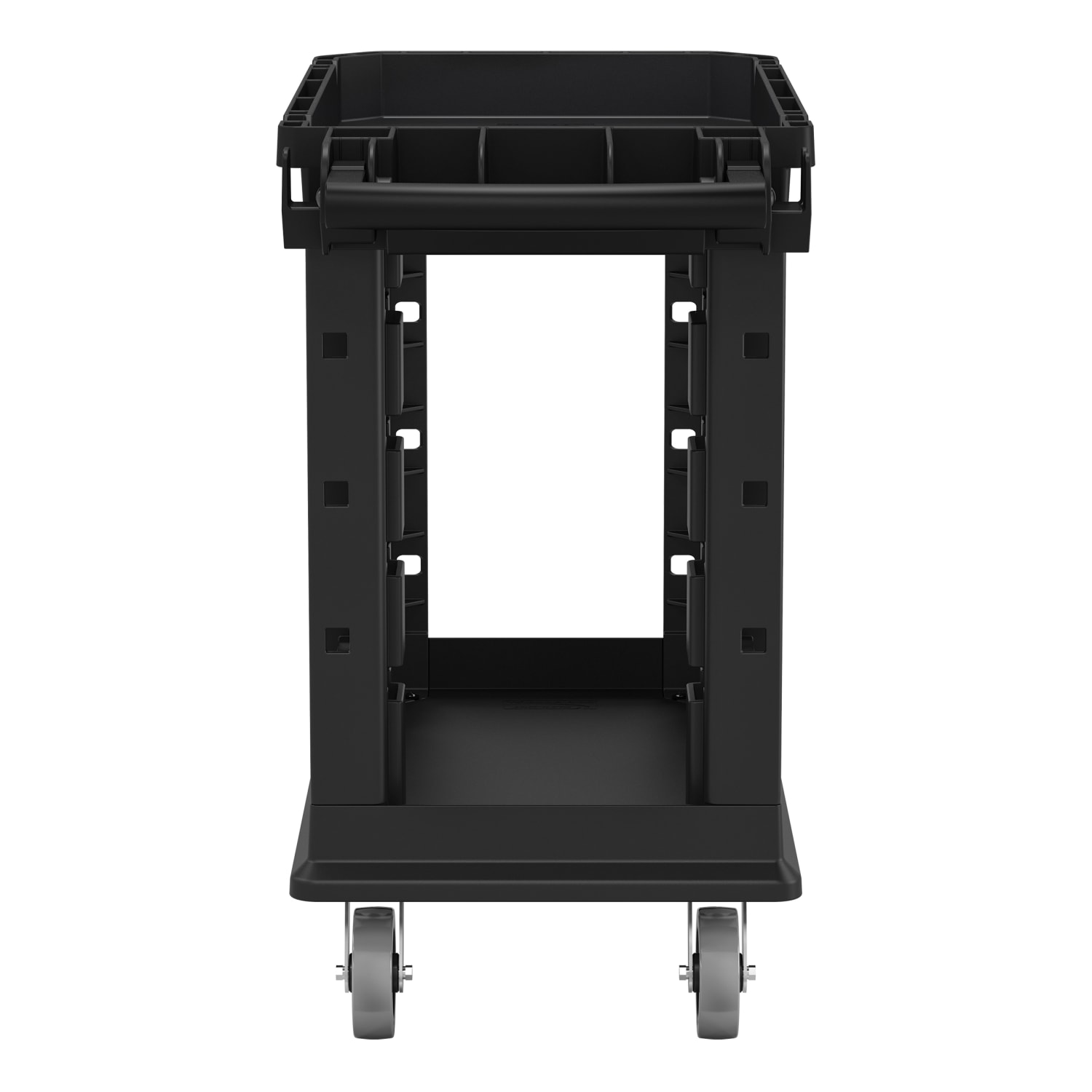 Suncast Commercial 2-Shelf Heavy-Duty Structural Foam Utility Cart, 34-13/16inH x 19-1/2inW x 41-3/4inD, Gray - Image 4