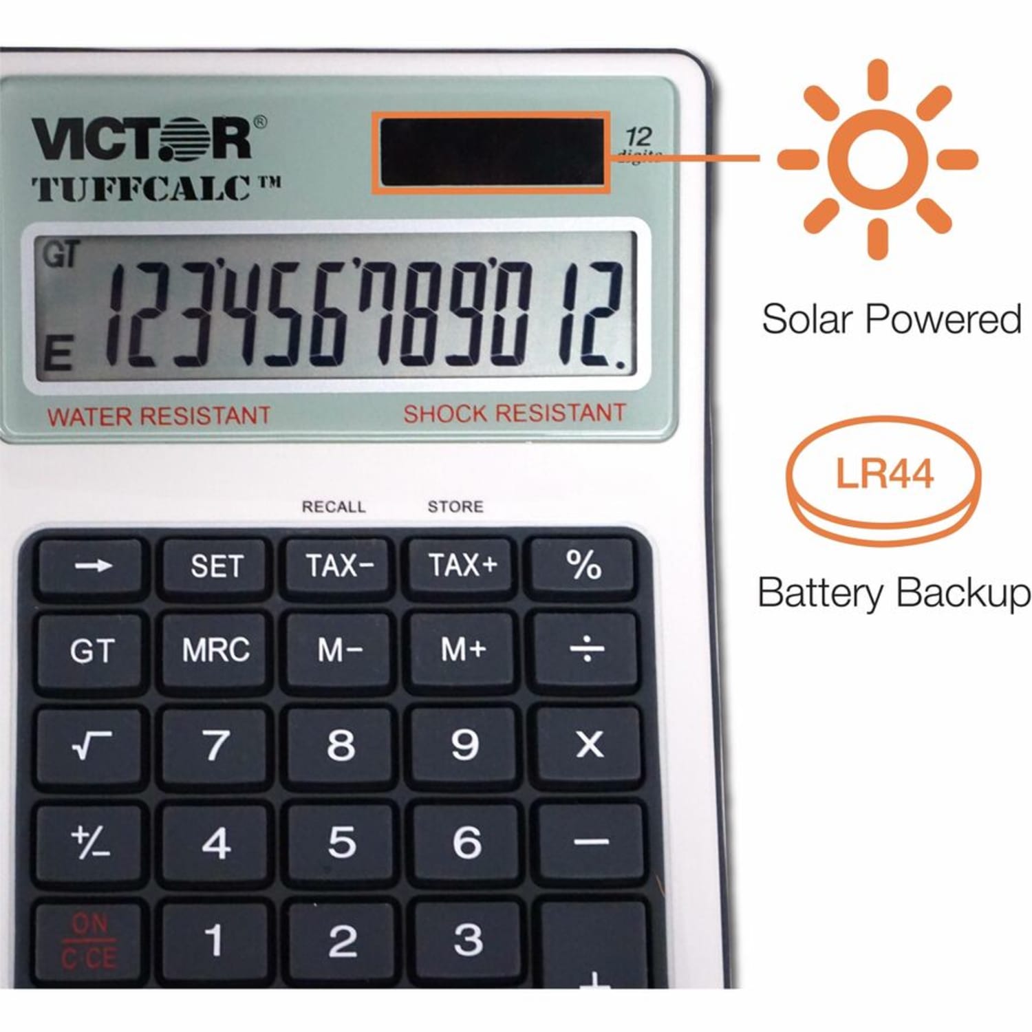 Victor TUFFCALC Desktop Calculator, White - Image 6