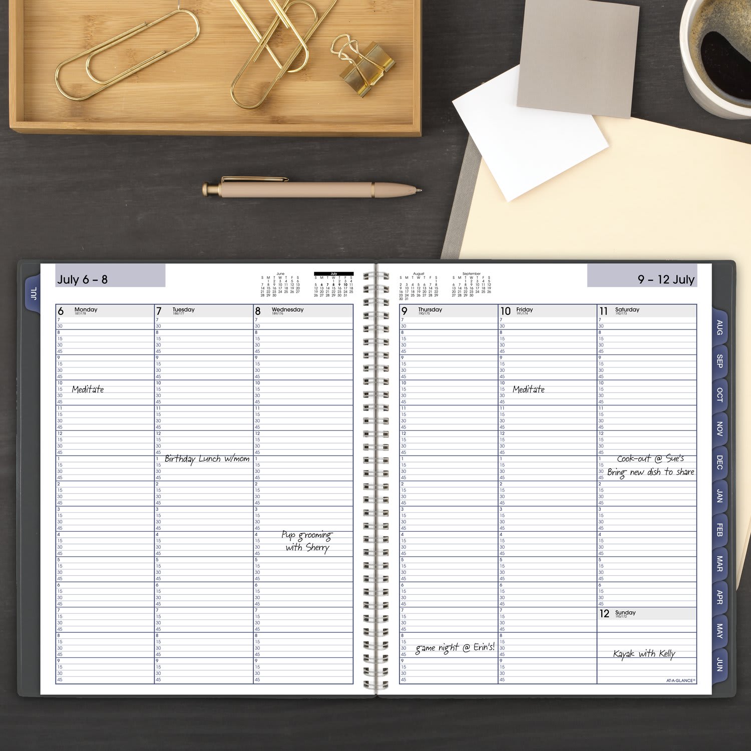 AT-A-GLANCE DayMinder Academic 2026-2027 Weekly Monthly Appointment Book Planner, Charcoal, Large, 8 1/2in x 11in - Image 3