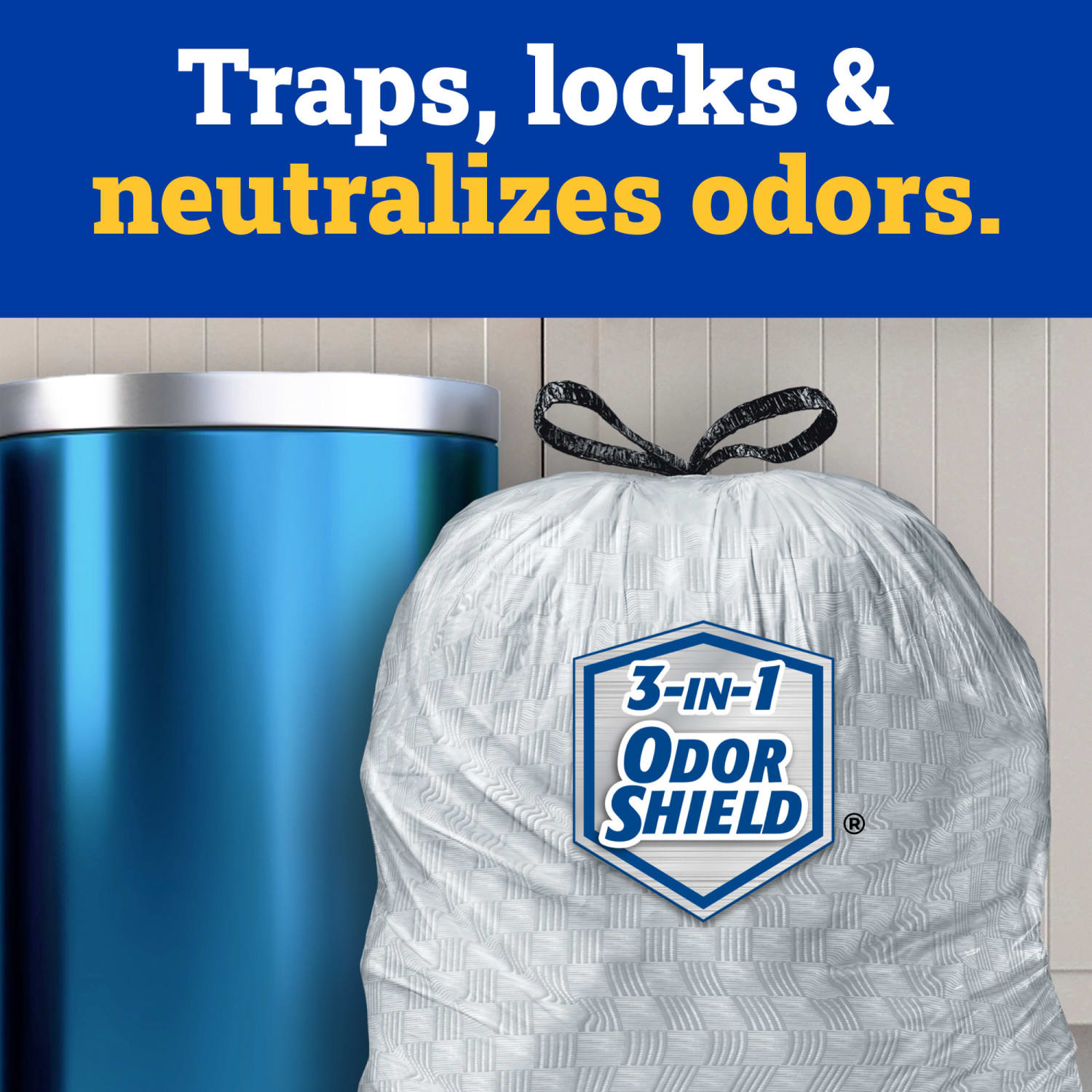 CloroxPro Glad ForceFlex Tall Kitchen Drawstring Trash Bags, 13 Gallon, Grey, Box Of 100 - Image 6