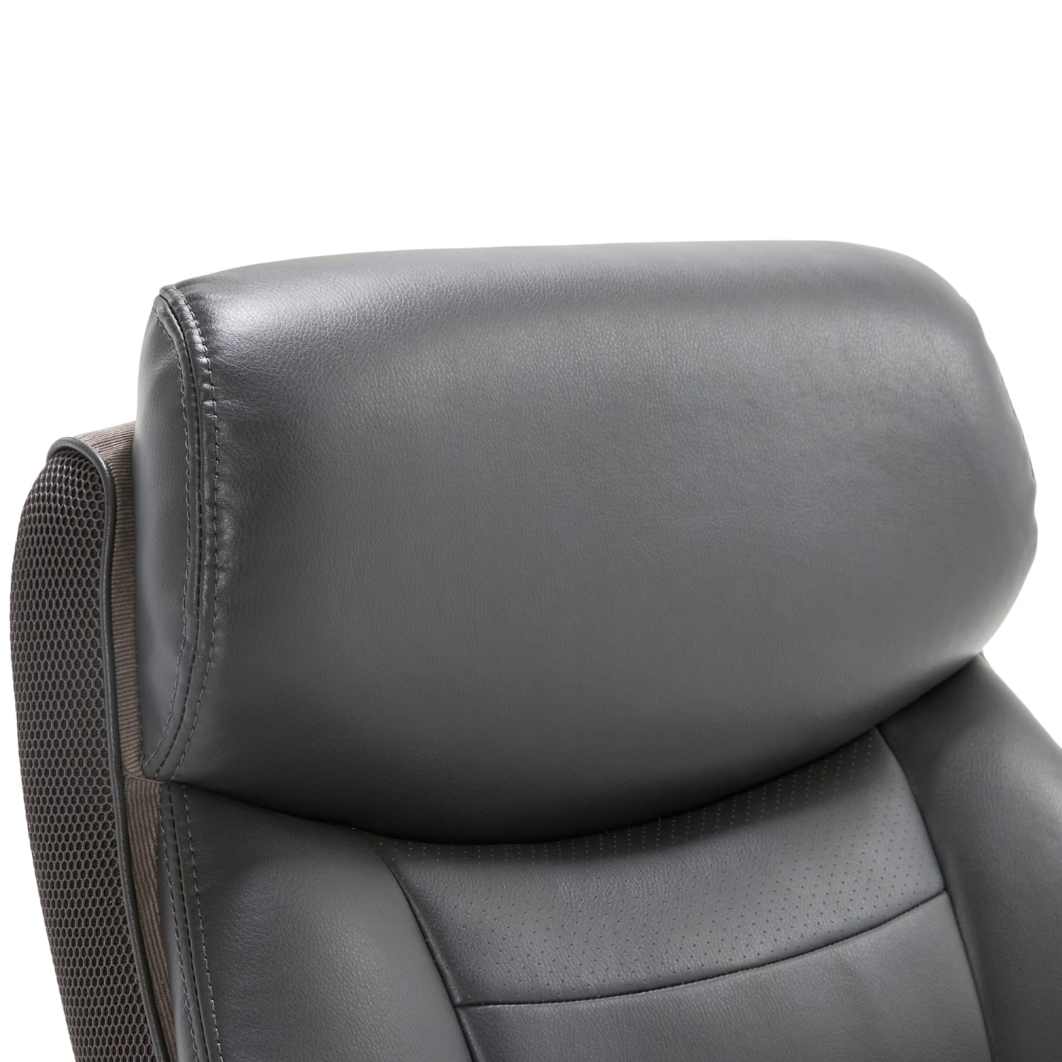 Serta Smart Layers Siena Bonded Leather Mid-Back Managers Chair, Gray/Silver - Image 4