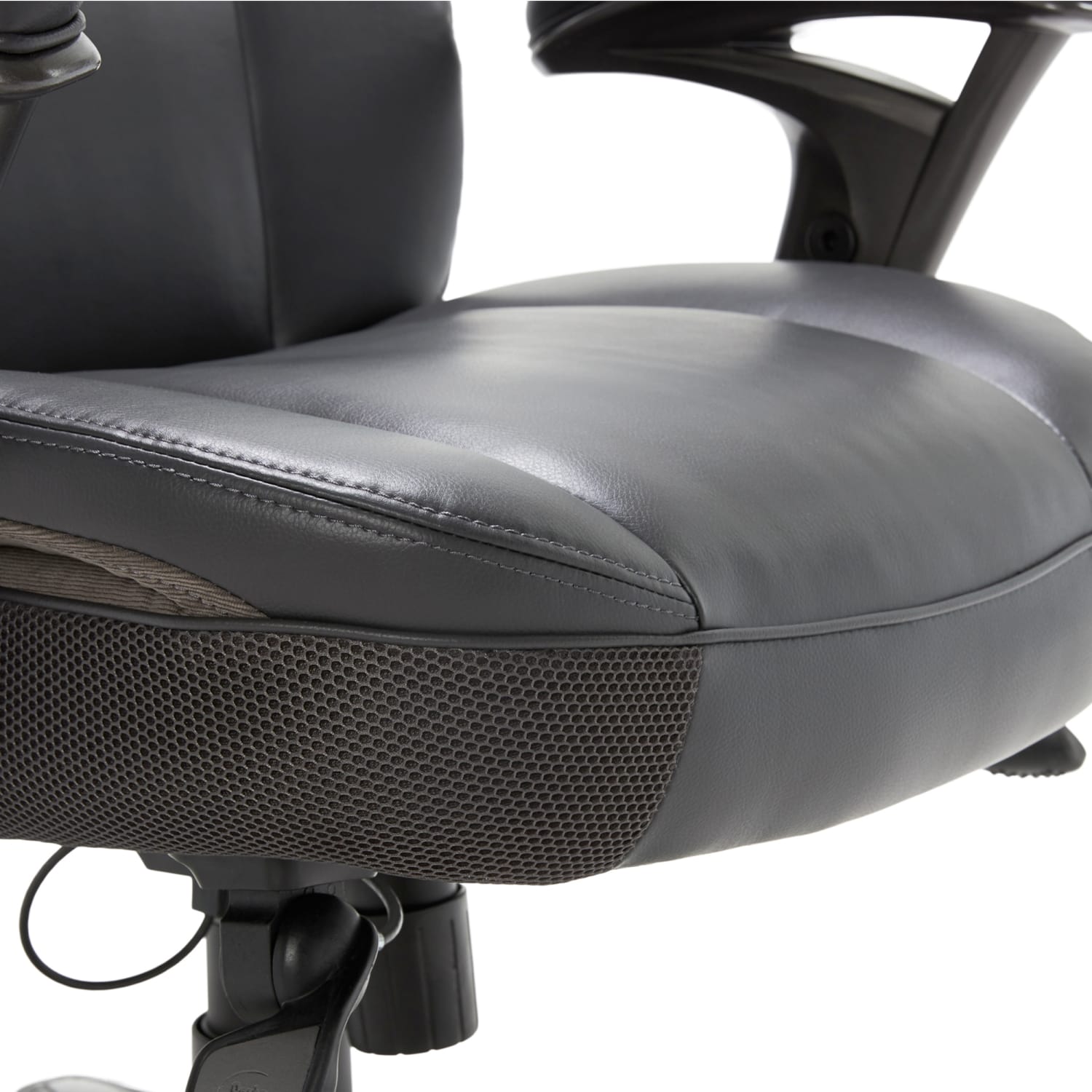 Serta Smart Layers Siena Bonded Leather Mid-Back Managers Chair, Gray/Silver - Image 6
