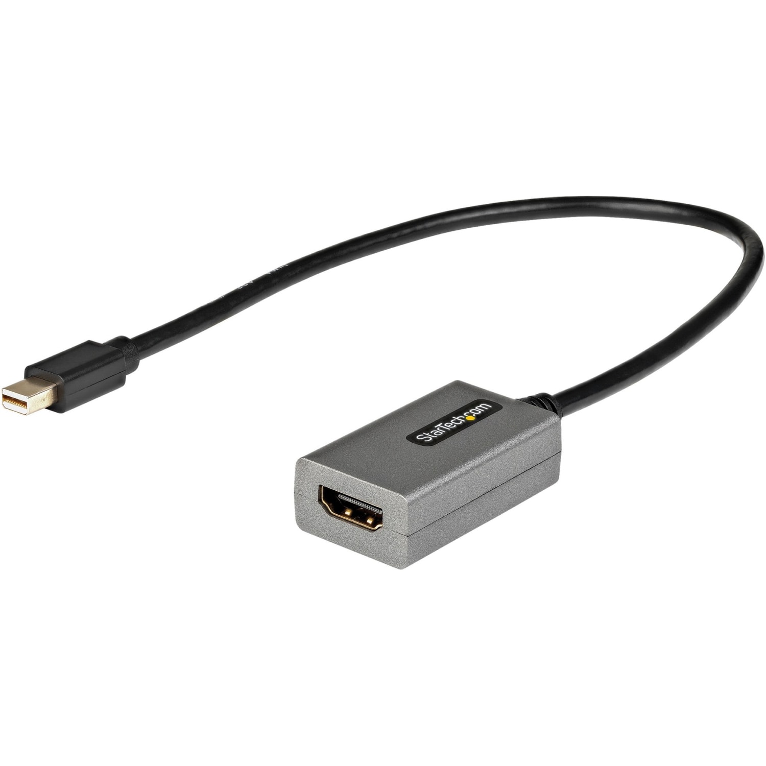 StarTech.com Mini DisplayPort to HDMI Adapter, mDP to HDMI Adapter Dongle, 1080p, Mini DP 1.2 to HDMI Video Converter, 12in Long Cable - MDP2HDEC