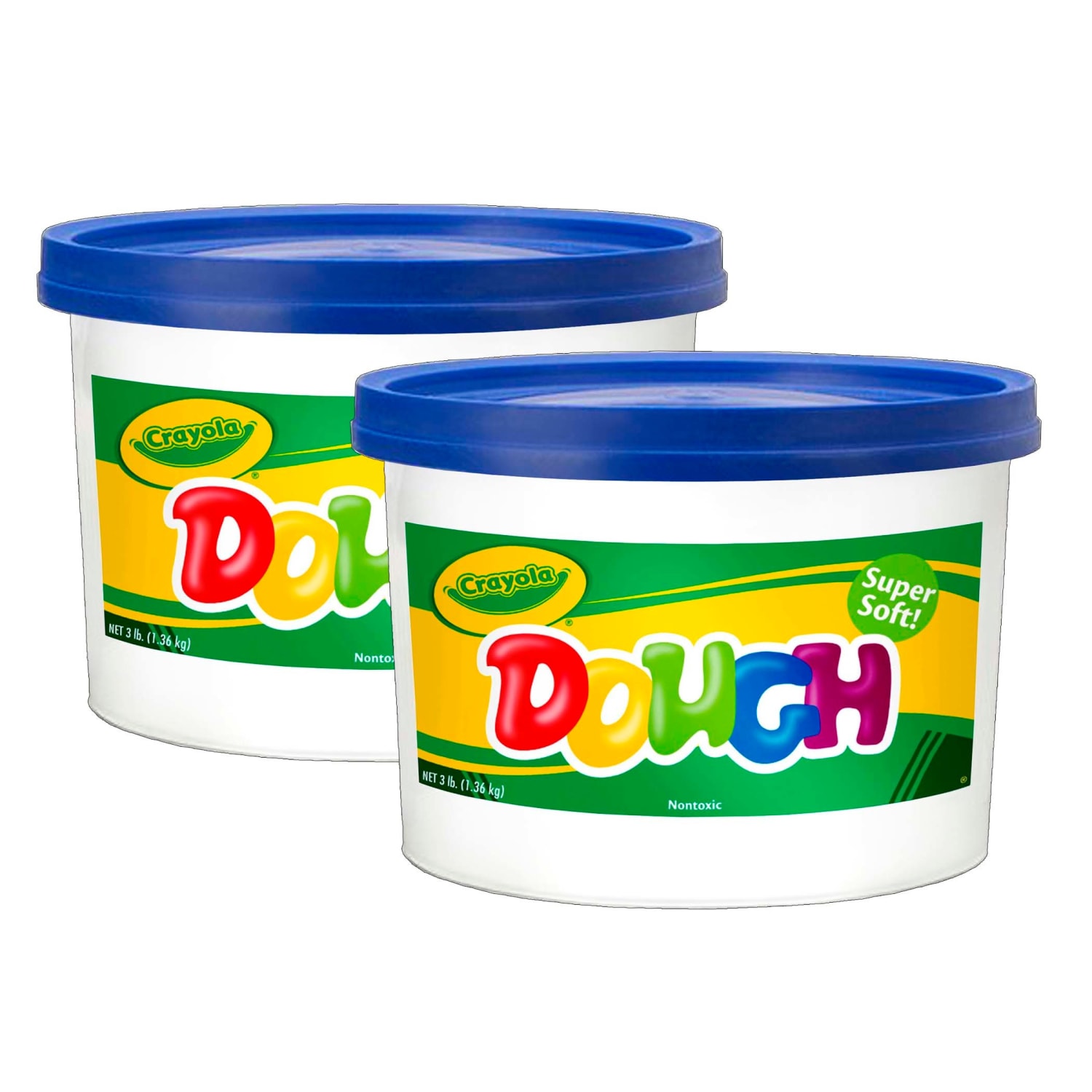 Crayola Super Soft Modeling Dough, Blue, 3 lbs. Bucket, Pack Of 2