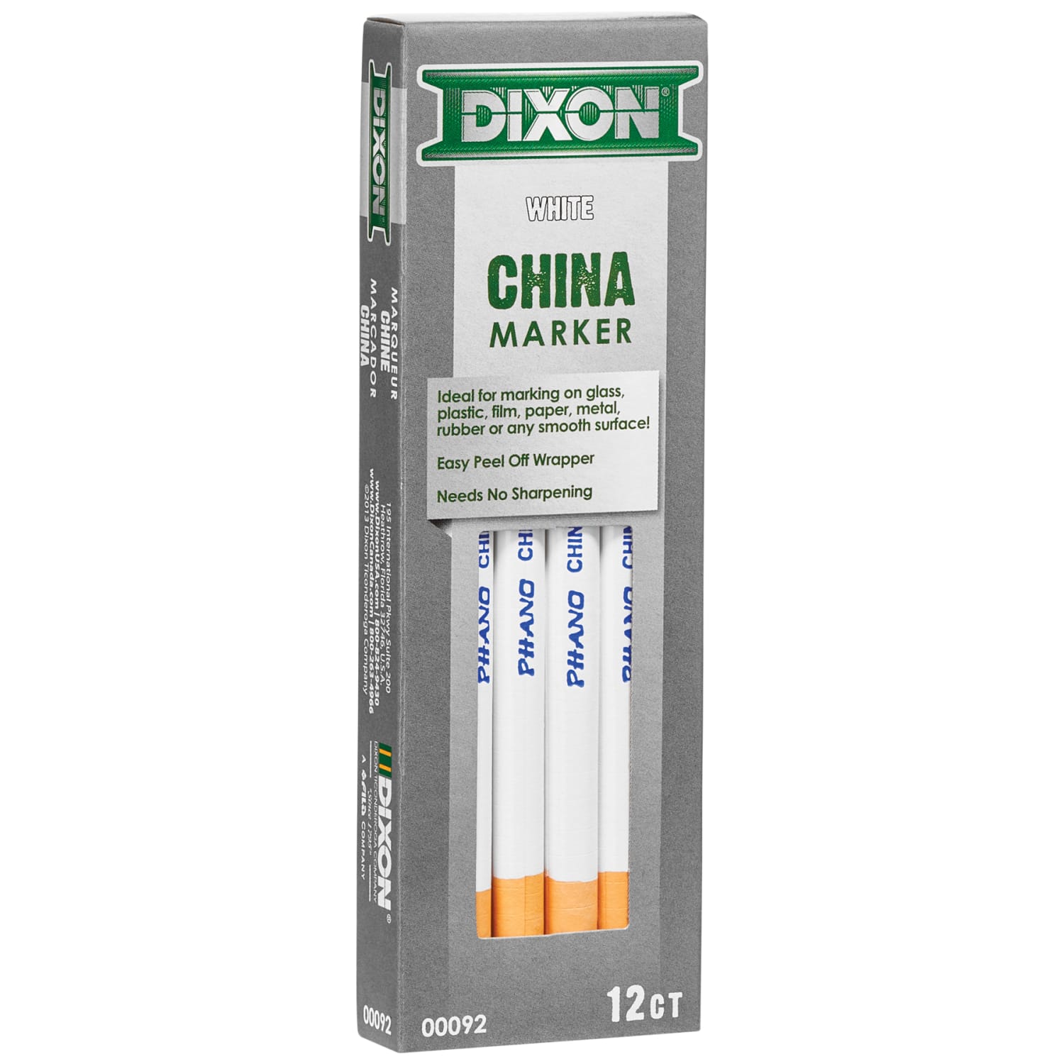 Dixon Phano China Markers, 24 Markers, Broad Point, White Ink, 12 Markers Per Pack, Set Of 2 Packs - Image 4