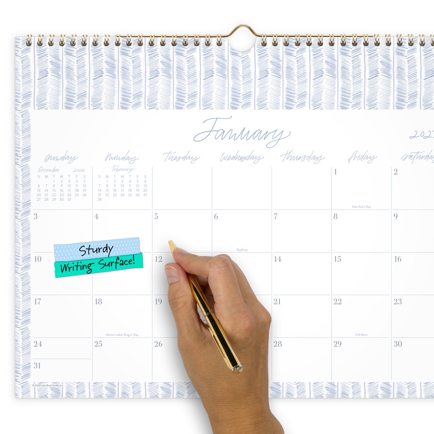 Leah Bisch for Mead Cambridge 2027 Monthly Wall Calendar, Herringbone, Medium, 15in x 12in - Image 5