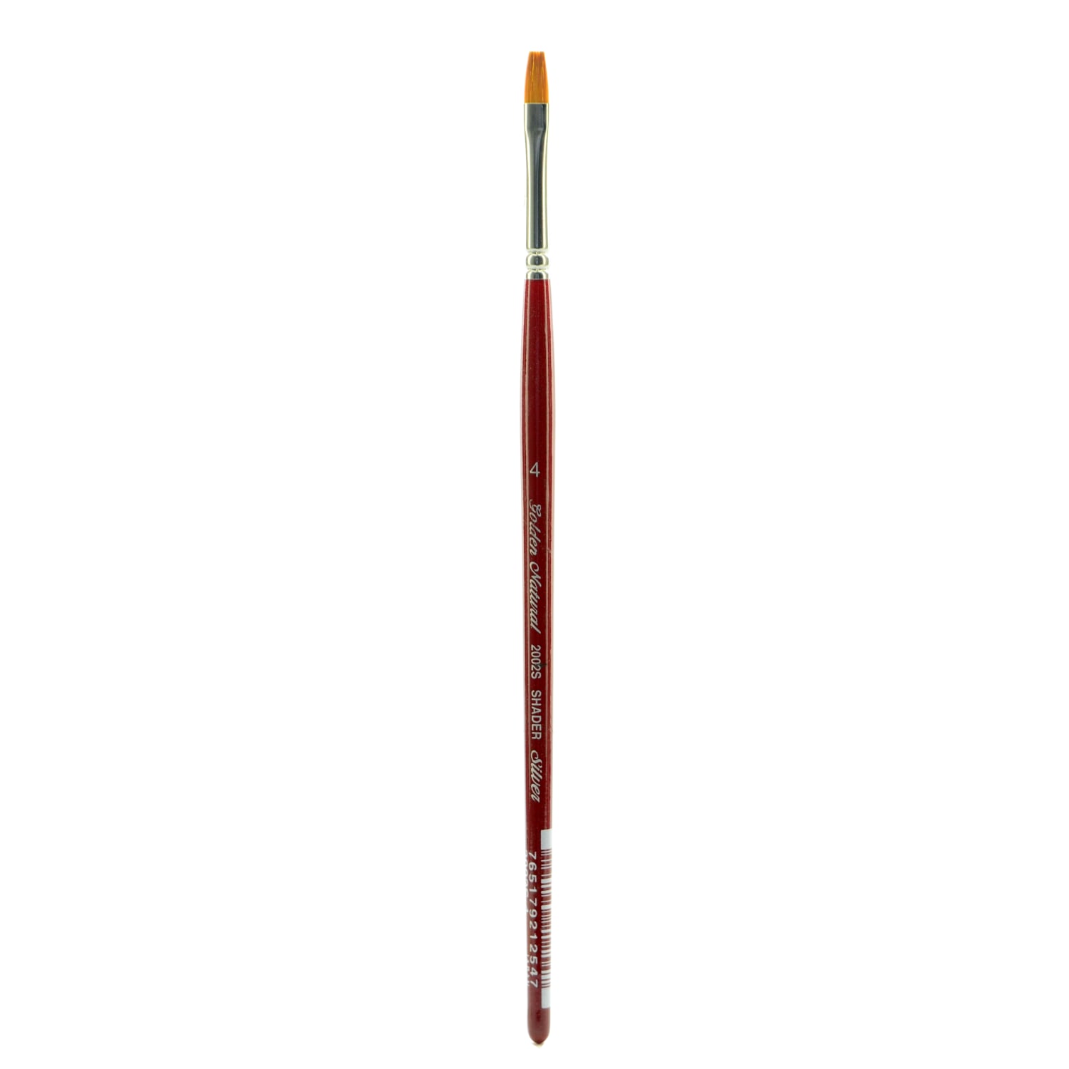Silver Brush Golden Natural Series Paint Brush 2002S, Size 4, Bright, Natural and Synthetic Blend, Red