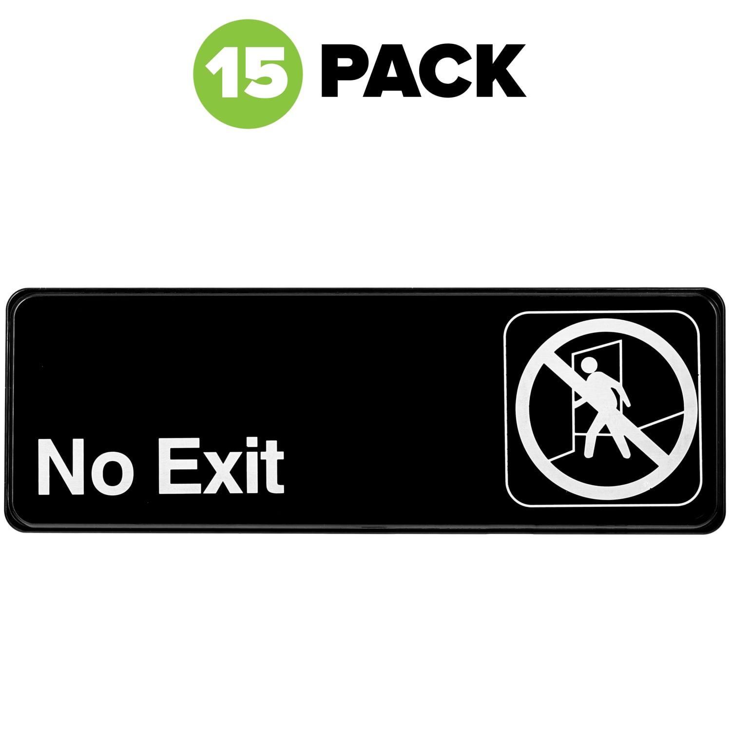 Alpine No Exit Signs, 3in x 9in, Black, Pack Of 15 Signs - Image 3