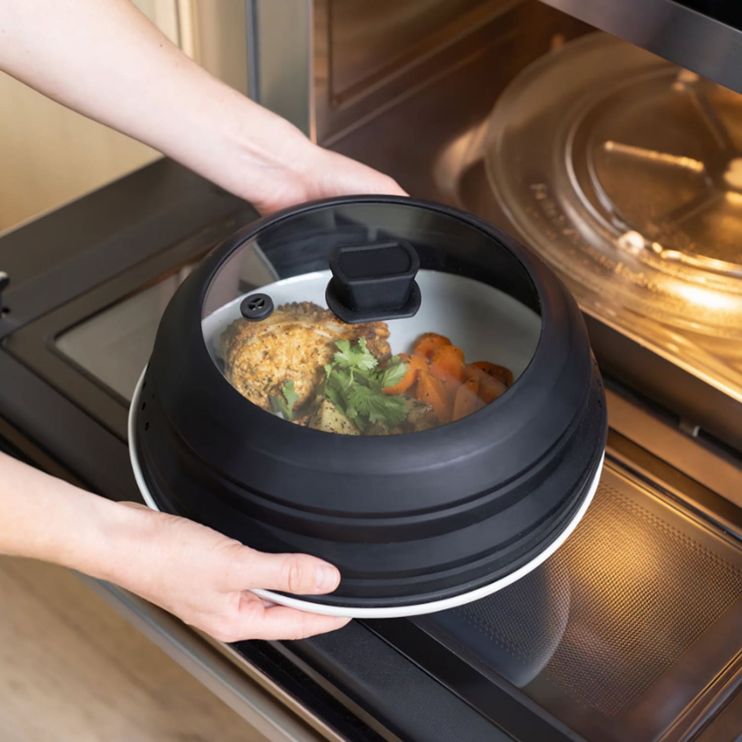 Better Houseware Collapsible Microwave Food Cover, Black - Image 6