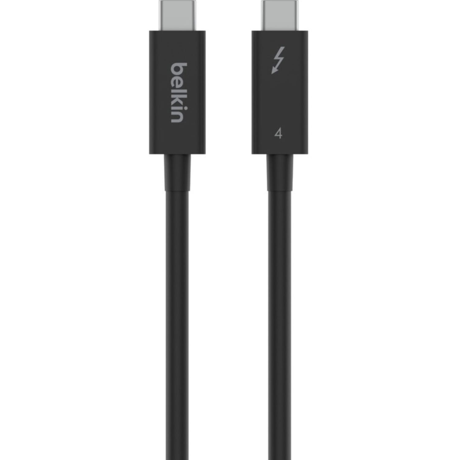 Belkin 6.6 ft Thunderbolt USB-C to USB-C Cable - 24 pin to 24 pin - 100W PD - Black - 6.56 ft Thunderbolt 4 Data Transfer Cable for Smartphone, Tablet, Hard Drive, Notebook, Docking Station - First End: 1 x Thunderbolt 4 - Male - Image 4