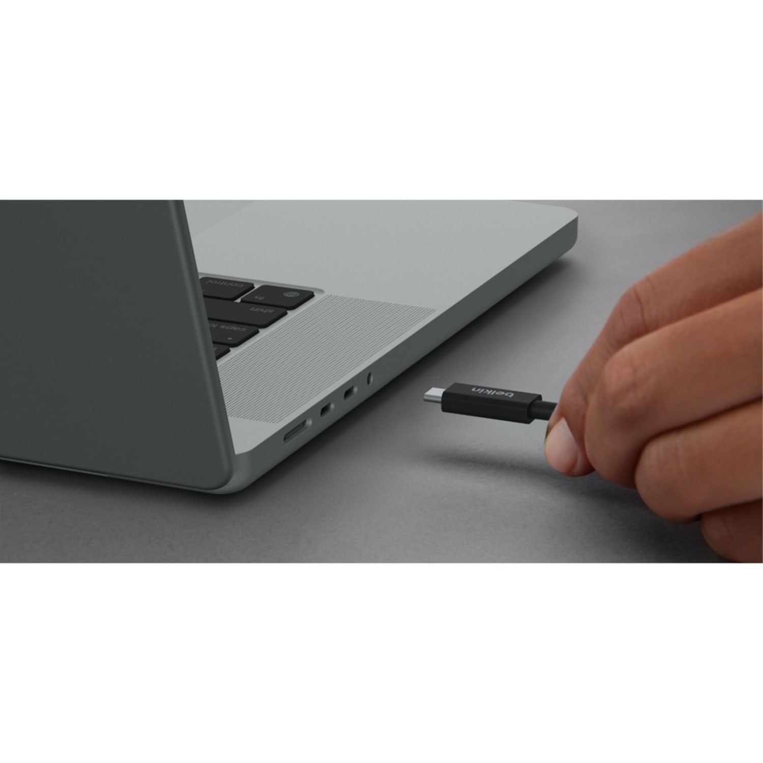 Belkin 6.6 ft Thunderbolt USB-C to USB-C Cable - 24 pin to 24 pin - 100W PD - Black - 6.56 ft Thunderbolt 4 Data Transfer Cable for Smartphone, Tablet, Hard Drive, Notebook, Docking Station - First End: 1 x Thunderbolt 4 - Male - Image 6