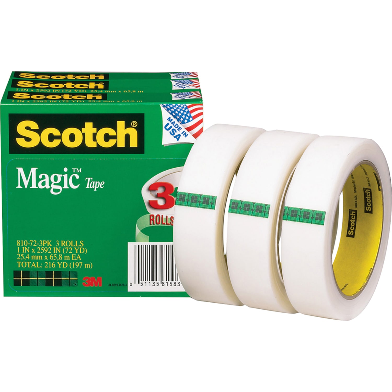 Scotch Magic Tape, 1in x 216ft, Matte Clear, Pack Of 12 Rolls - Image 4