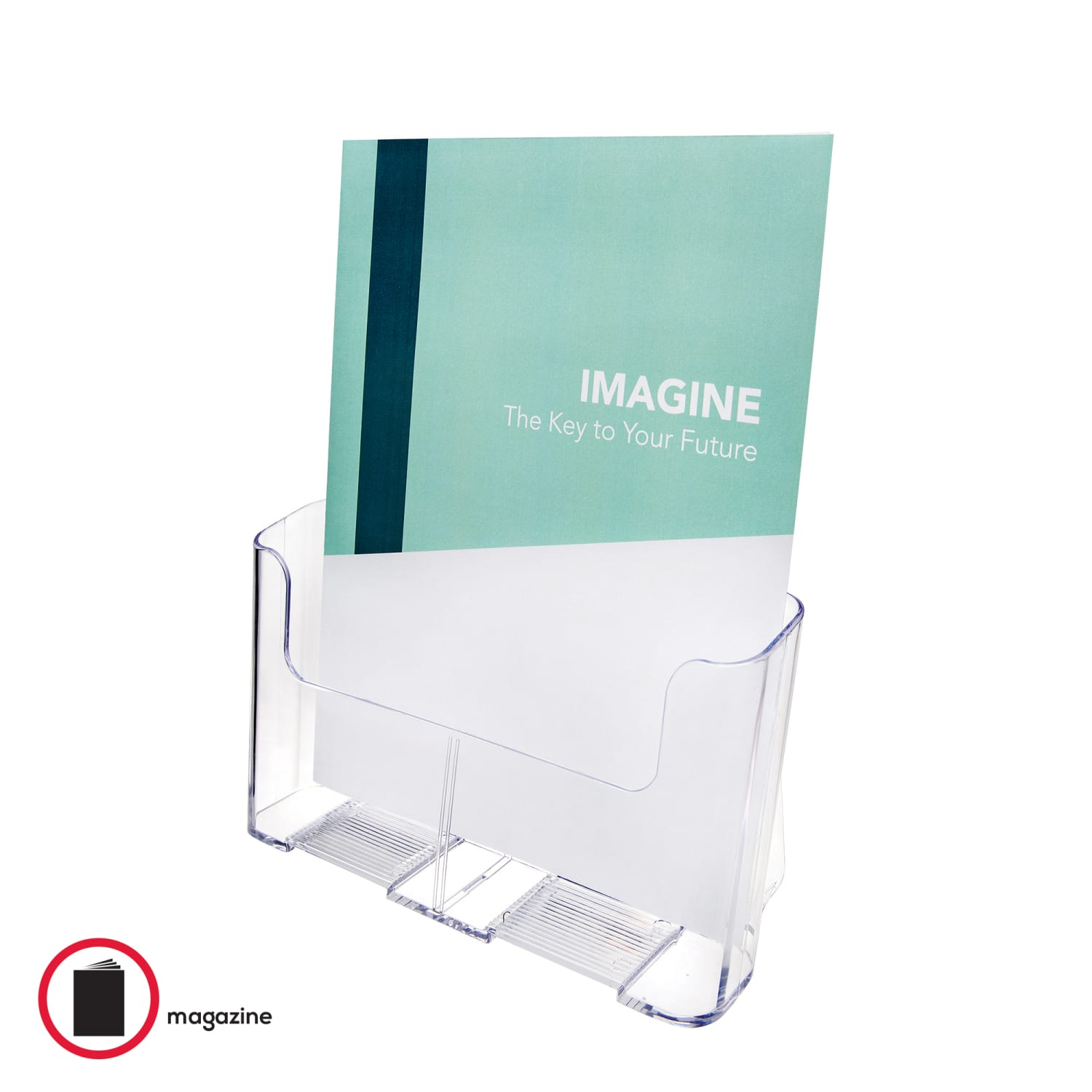 Deflecto Literature DocuHolder, Letter/Magazine Size, 10 3/4inH x 9 1/4inW x 3 3/4inD, Clear - Image 3