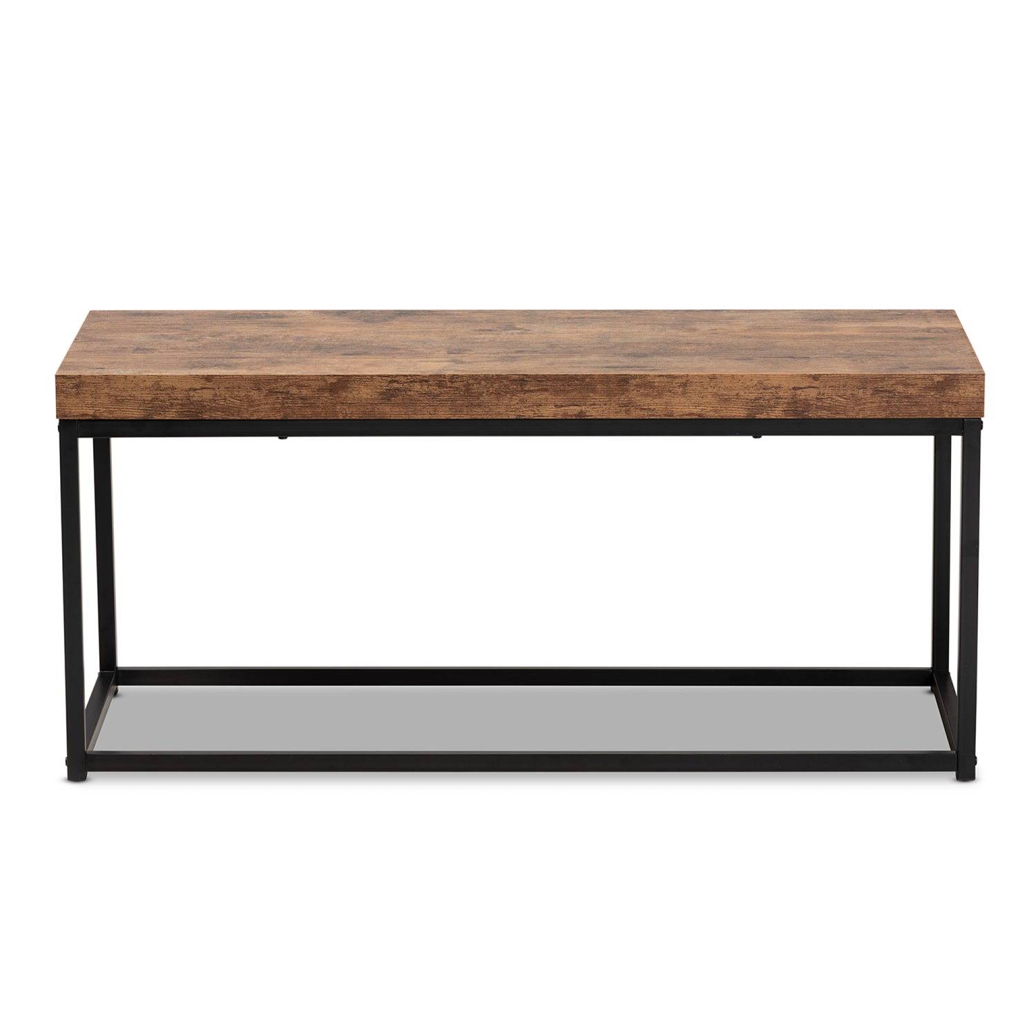 Baxton Studio Bardot Modern Industrial Accent Bench 17 34inH x 39 716inW x 15 34inD Walnut BrownBlack PopularChairscom