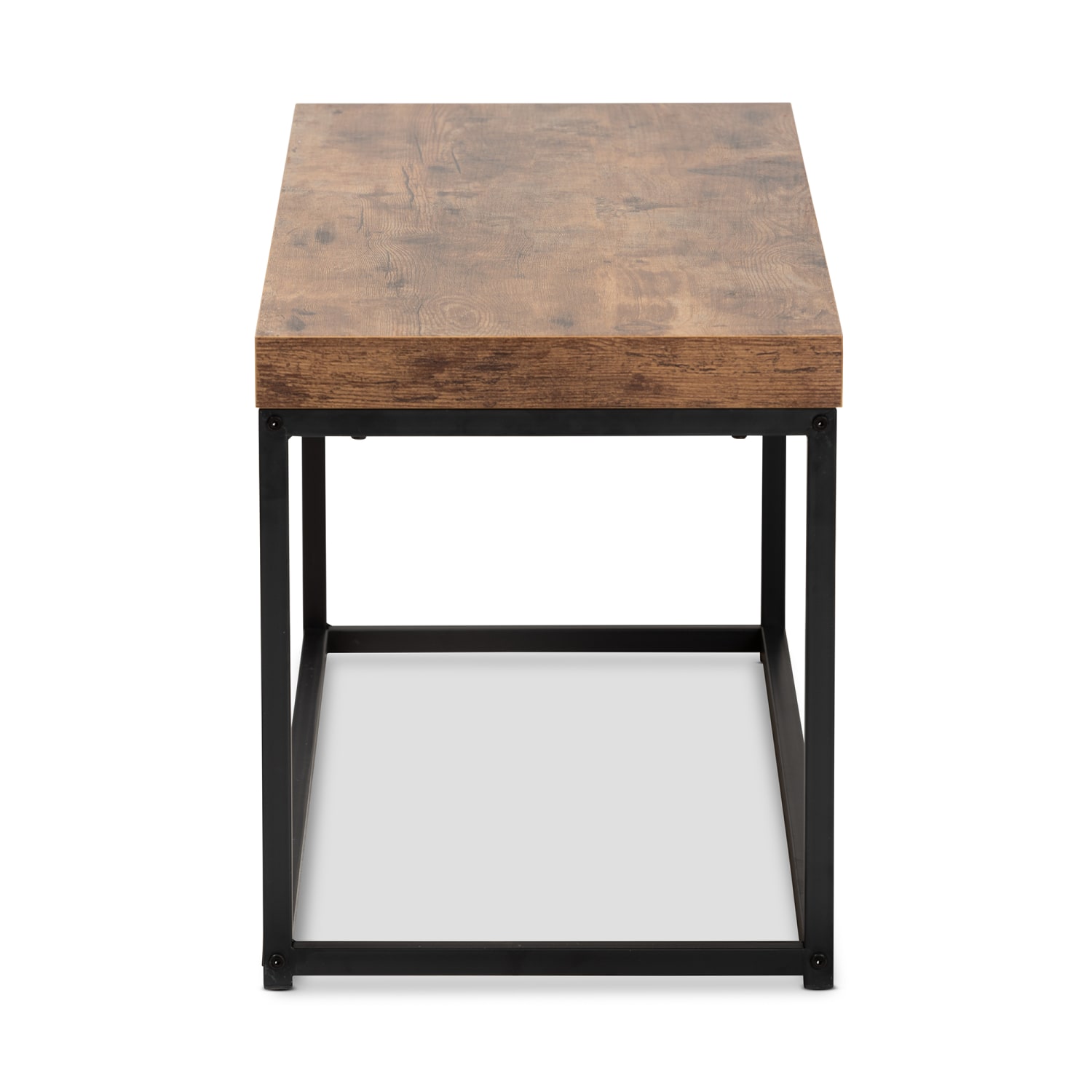 Baxton Studio Bardot Modern Industrial Accent Bench 17 34inH x 39 716inW x 15 34inD Walnut BrownBlack PopularChairscom