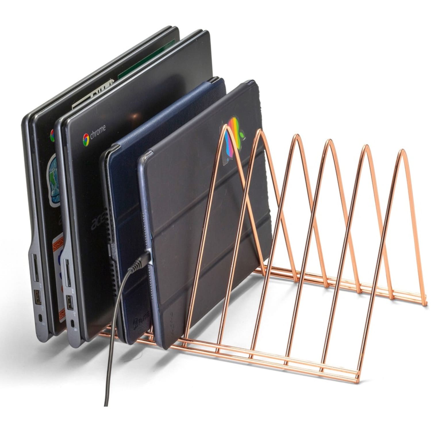 Officemate Triangle Wire Sorter, Rose Gold - 7in Height x 7in Width x 11in DepthDesktop - Sturdy - Rose Gold - Steel Wire - 1 Each - Image 4