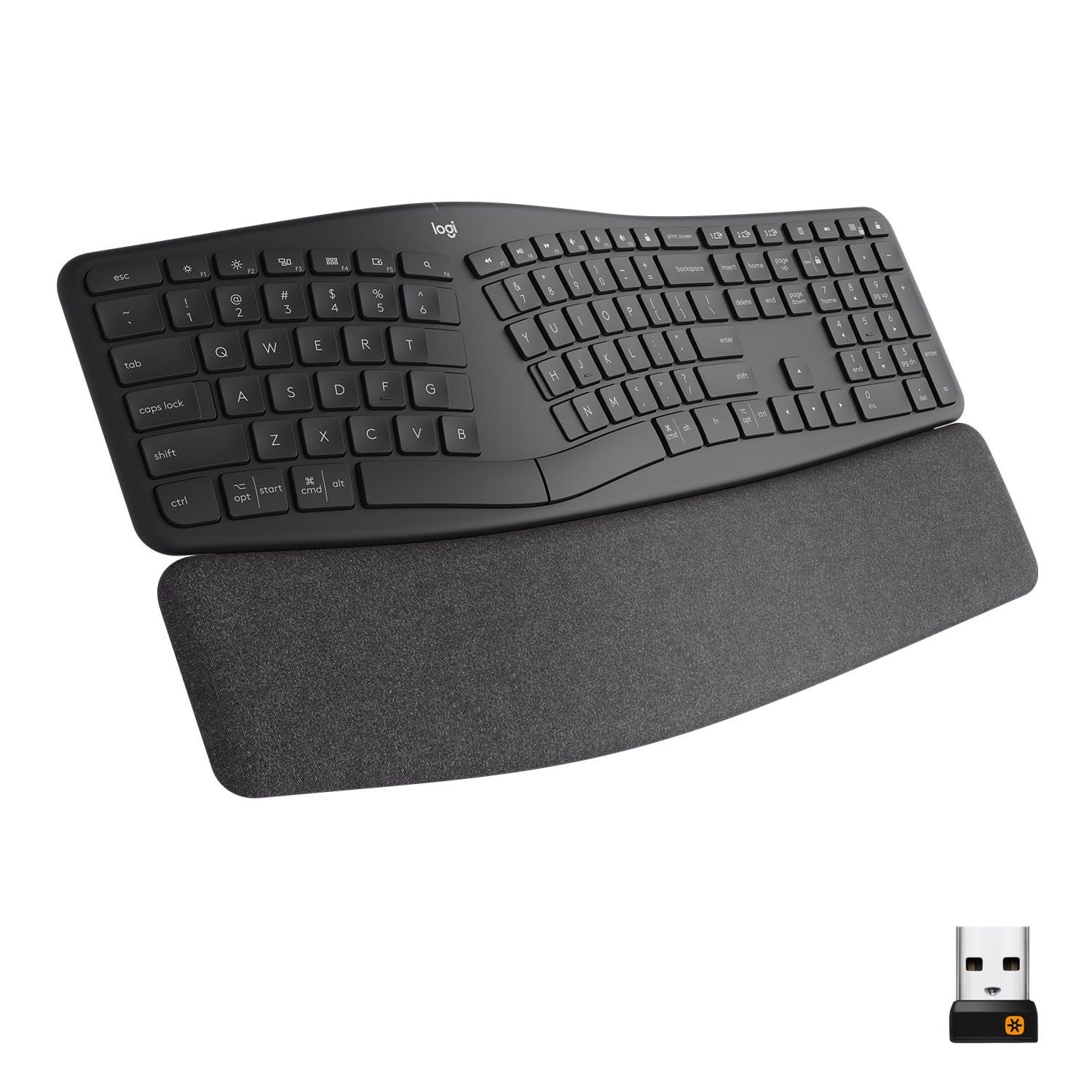 Logitech ERGO K860 Wireless Ergonomic Keyboard - Split Keyboard, Wrist Rest, Natural Typing, Stain-Resistant Fabric - Image 3