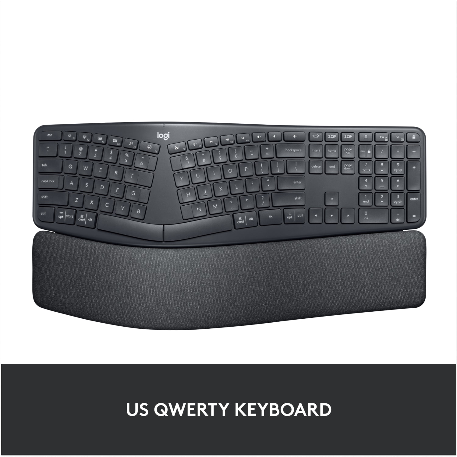 Logitech ERGO K860 Wireless Ergonomic Keyboard - Split Keyboard, Wrist Rest, Natural Typing, Stain-Resistant Fabric - Image 3