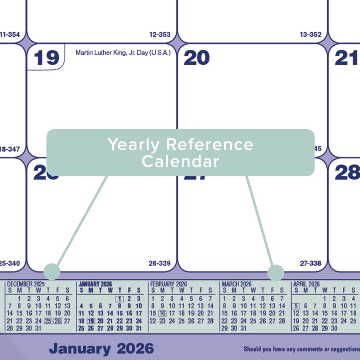 2026 Brownline Monthly Desk Pad Calendar, 17-3/4in x 10-7/8in, Blue/White, January To December, C181700 - Image 6