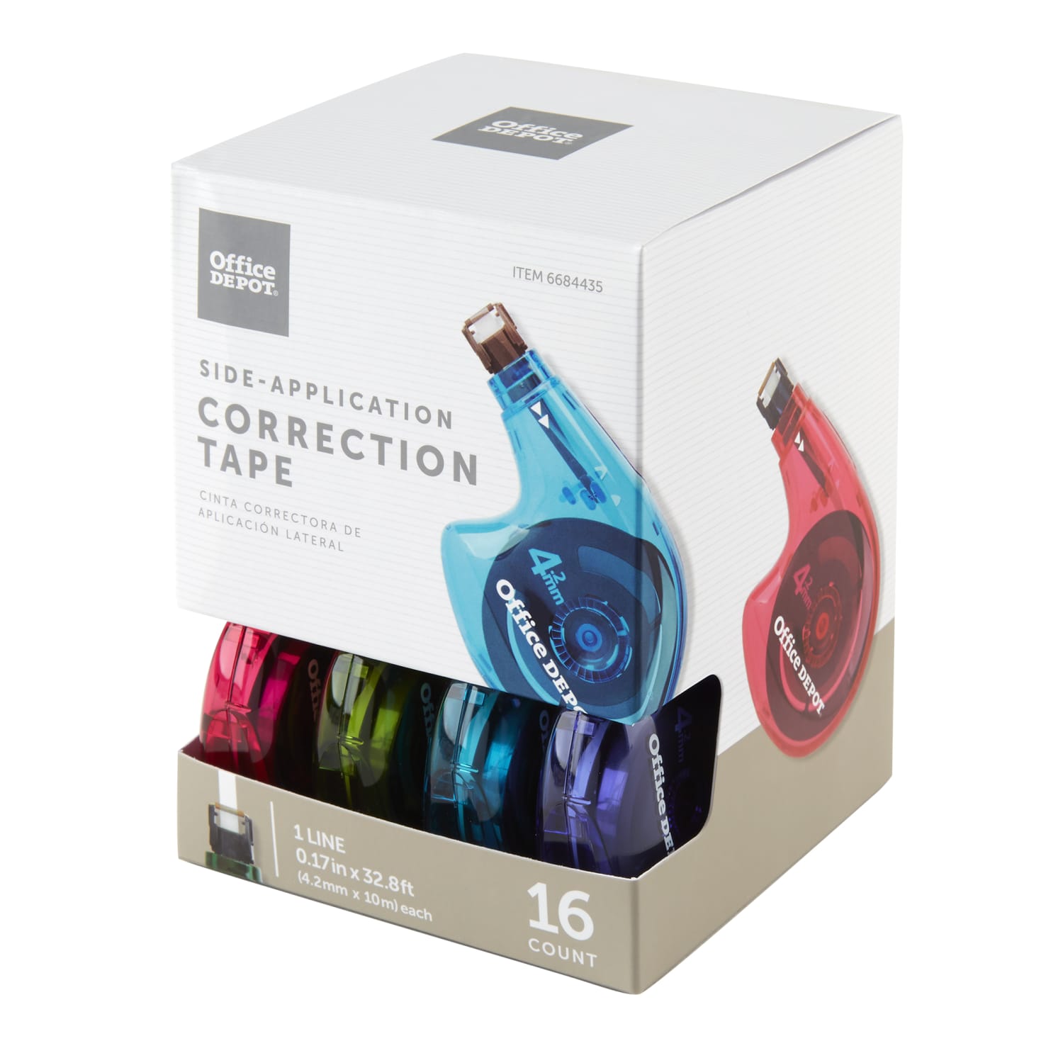Office Depot Brand Side-Application Correction Tape, 1 Line x 392in, Pack Of 16 Cartridges - Image 4