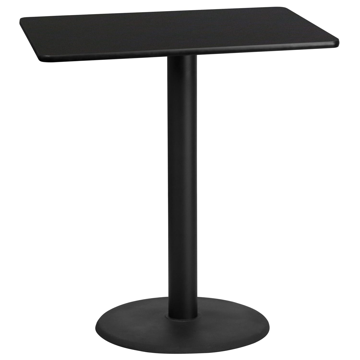 Flash Furniture Rectangular Laminate Table Top With Round Bar Height Table Base, 43-3/16inH x 30inW x 42inD, Black - Image 3