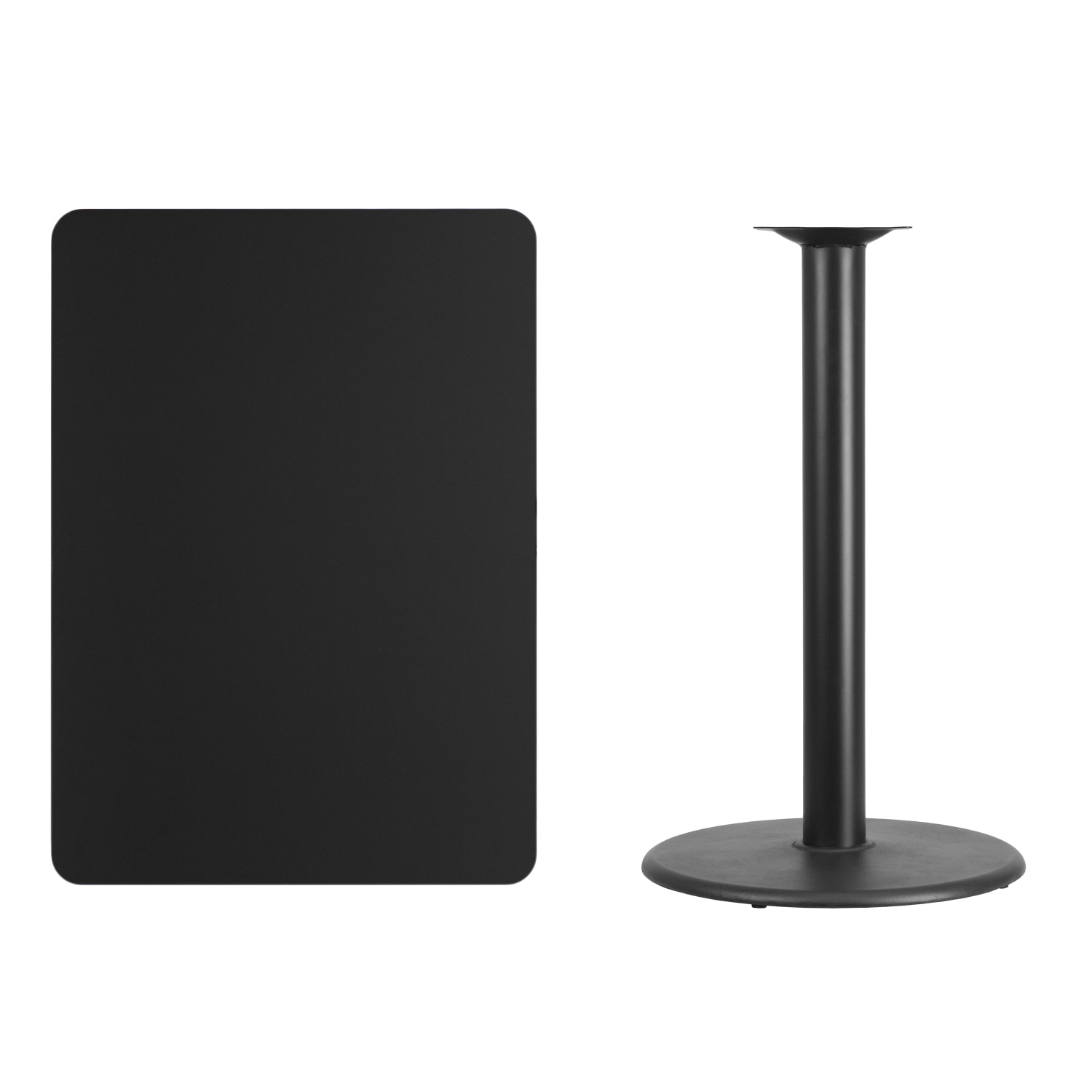 Flash Furniture Rectangular Laminate Table Top With Round Bar Height Table Base, 43-3/16inH x 30inW x 42inD, Black - Image 5