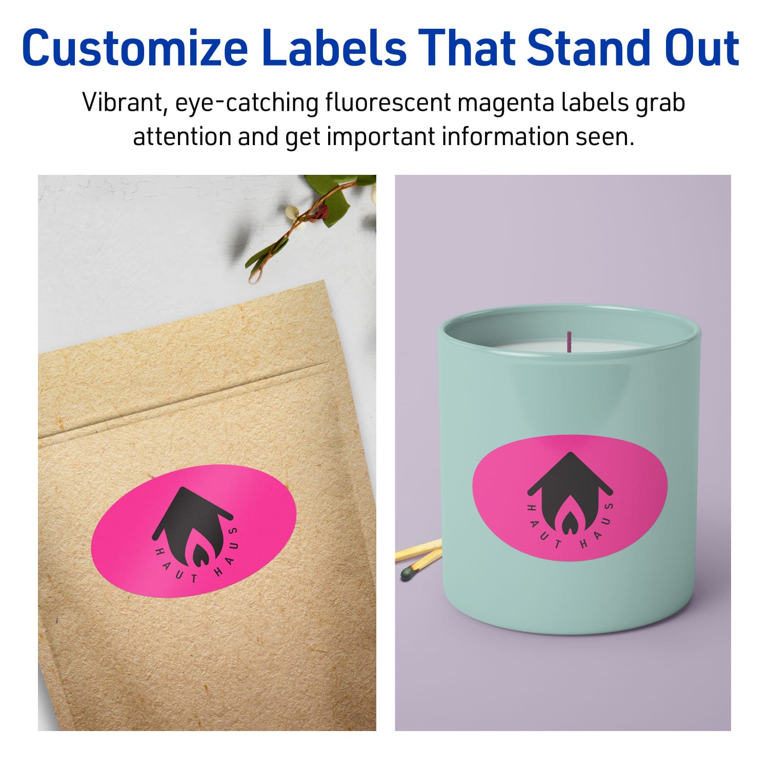 Avery Print-To-The-Edge Labels With Sure Feed Technology And Easy Peel, 94056-NMP40, Oval, 2in x 3-1/3in, Matte Neon Magenta, Pack of 320 - Image 4
