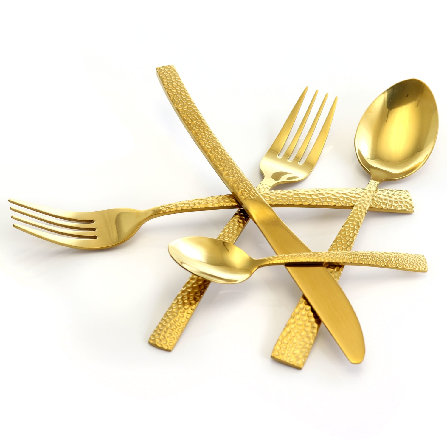MegaChef Baily 20-Piece Stainless-Steel Flatware Set, Gold - Image 3