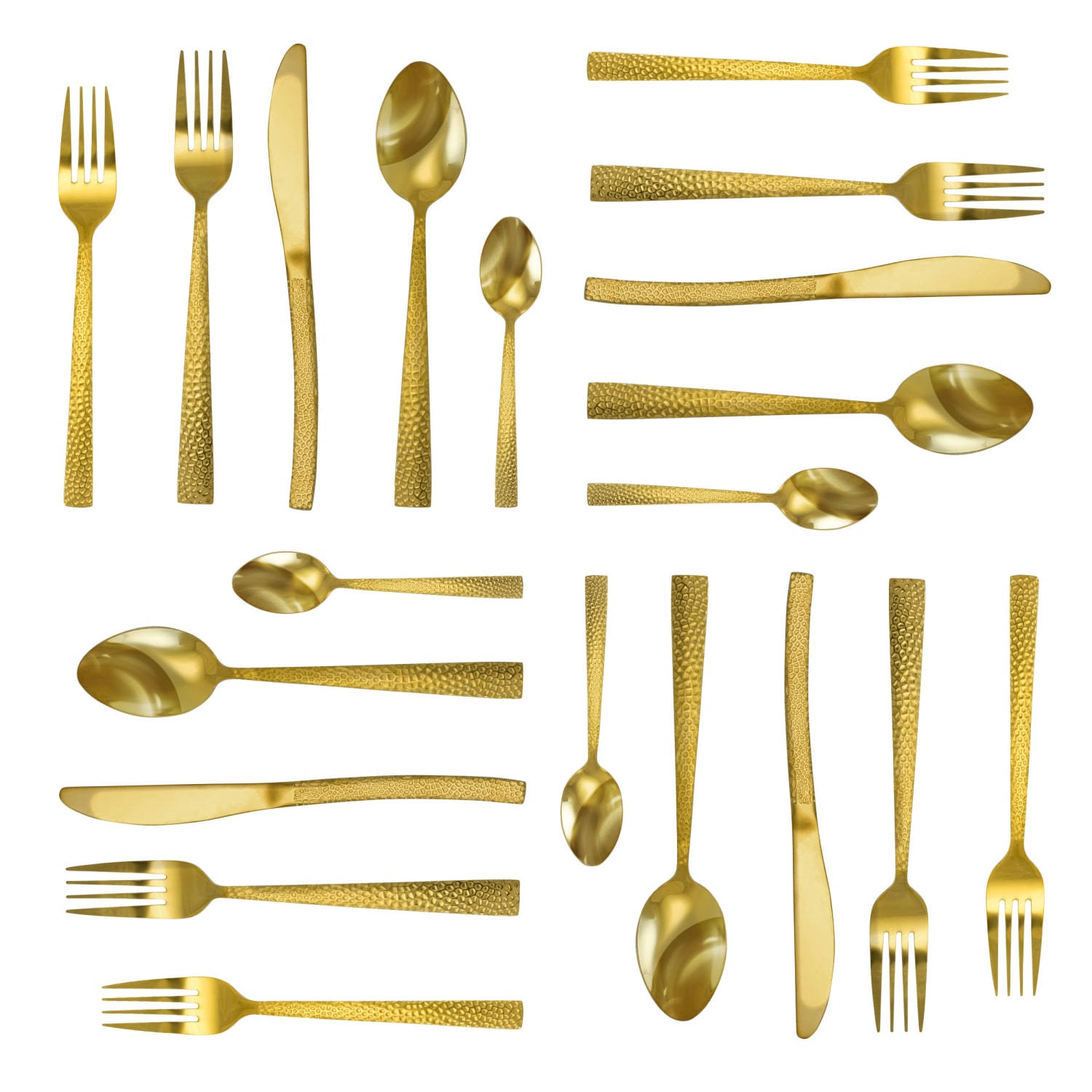 MegaChef Baily 20-Piece Stainless-Steel Flatware Set, Gold - Image 5