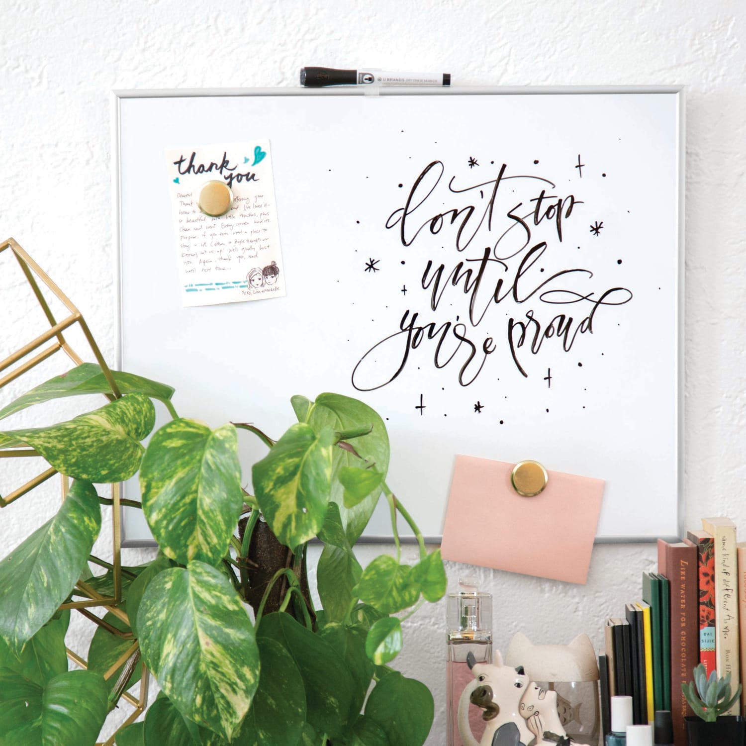 U Brands Magnetic Dry-Erase Board with White Magnet and Dry-Erase Marker, 20in X 16in, Silver Aluminum Frame (356U00-01) - Image 3