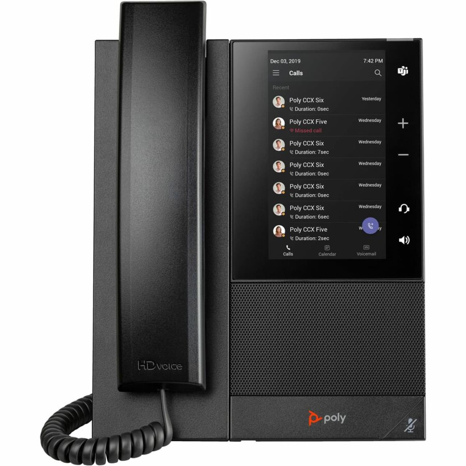 Poly CCX 505 Business Media Phone for Microsoft Teams and PoE-enabled GSA/TAA - 24 x Total Line - VoIP - 5in LCD - 2 x Network (RJ-45) - PoE Ports - Image 5