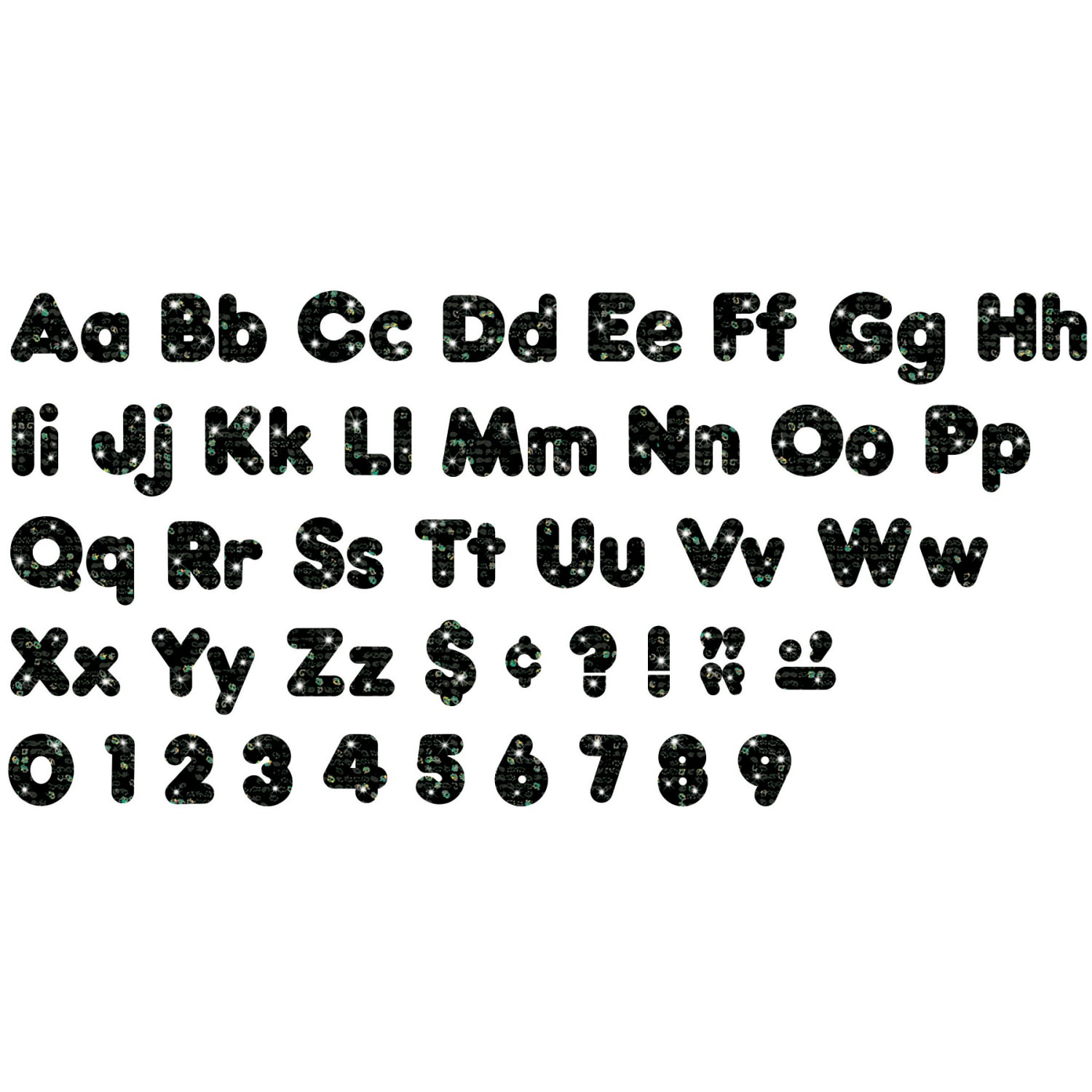 Trend Ready Letters, 4in, Black Sparkle, Set Of 3 Packs - Image 5