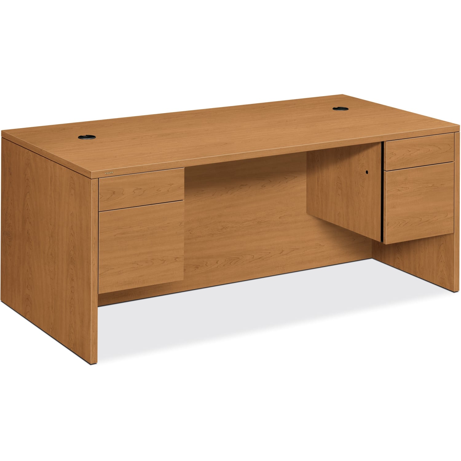 HON 10500 72inW Double-Pedestal Computer Desk, Harvest Cherry - Image 6