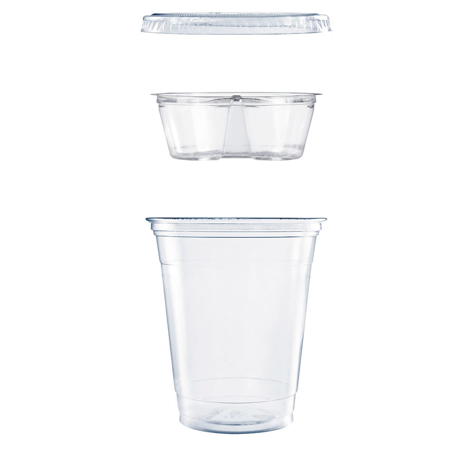 Dart PET Cups With Single-Compartment Insert, 12 Oz, Clear, Pack Of 500 Cups