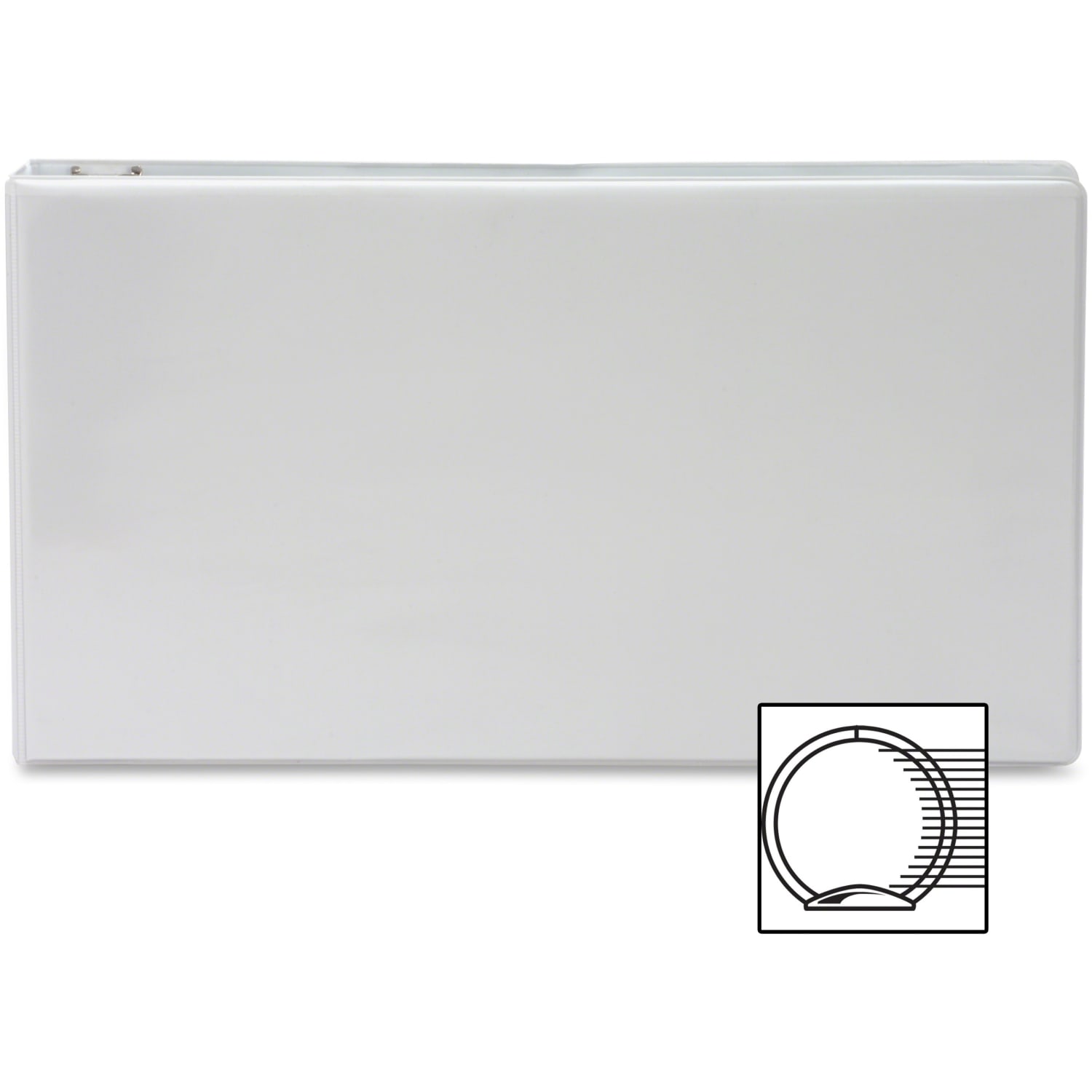 Business Source Tabloid-Size Reference 3-Ring Binder, 3in Round Rings, White - Image 3