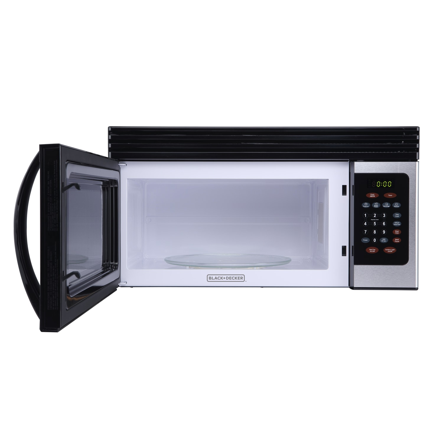 Black+Decker 1.6 Cu Ft Over-The-Range Microwave, Stainless Steel - Image 3