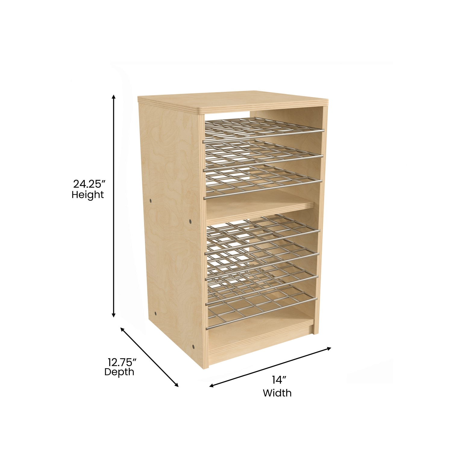 Flash Furniture Bright Beginnings Commercial Birch Wood Deluxe Multipurpose Storage Shelf, 24-1/4inH x 14inW x 12-3/4inD, Beech - Image 6
