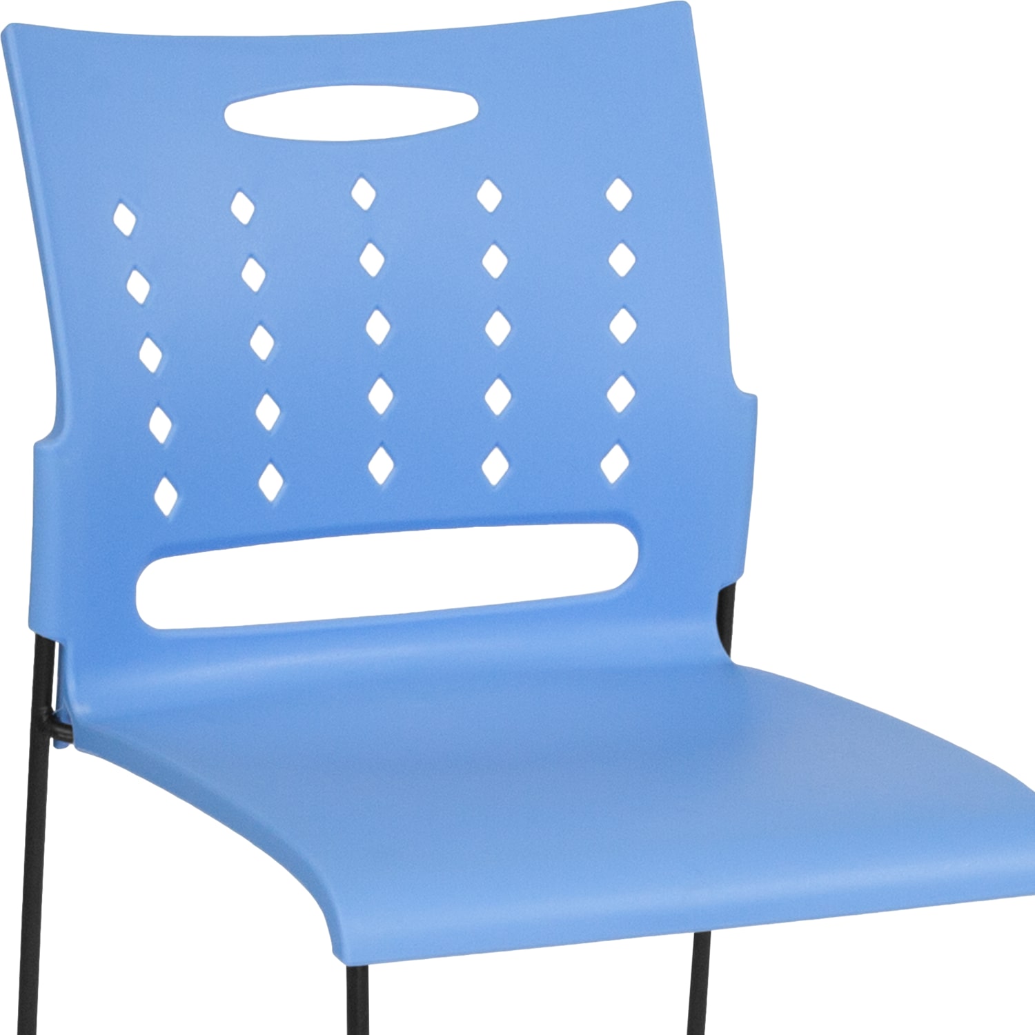 Flash Furniture Sled Base Stacking Chair With Handle And Air Vent Back BlueBlack PopularChairscom